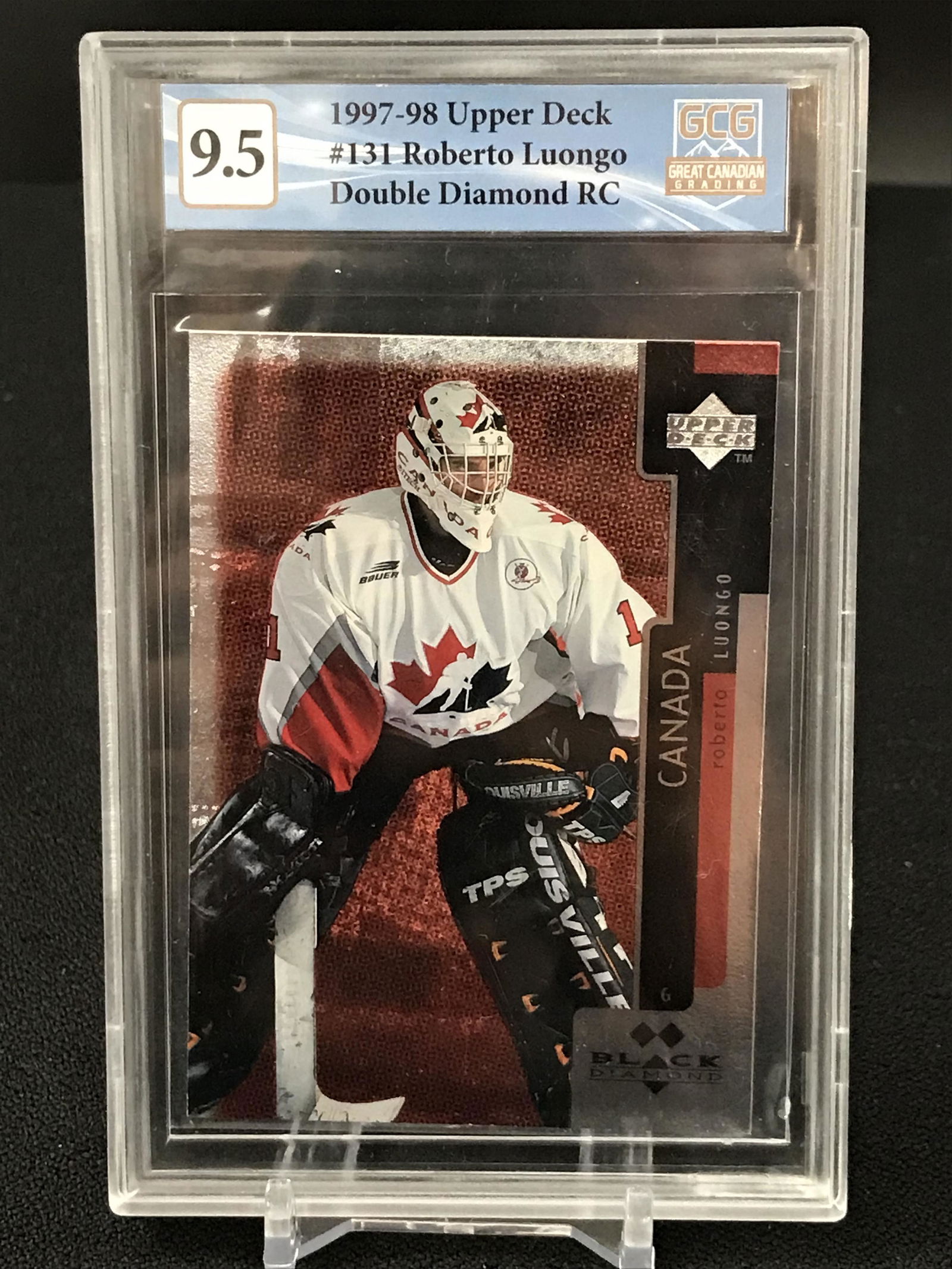1997-98 UPPER DECK NO.131 ROBERTO LUONGO DOUBLE DIAMOND RC\\ROOKIE CARD GCG GRADED 9.5 (1 of 2)