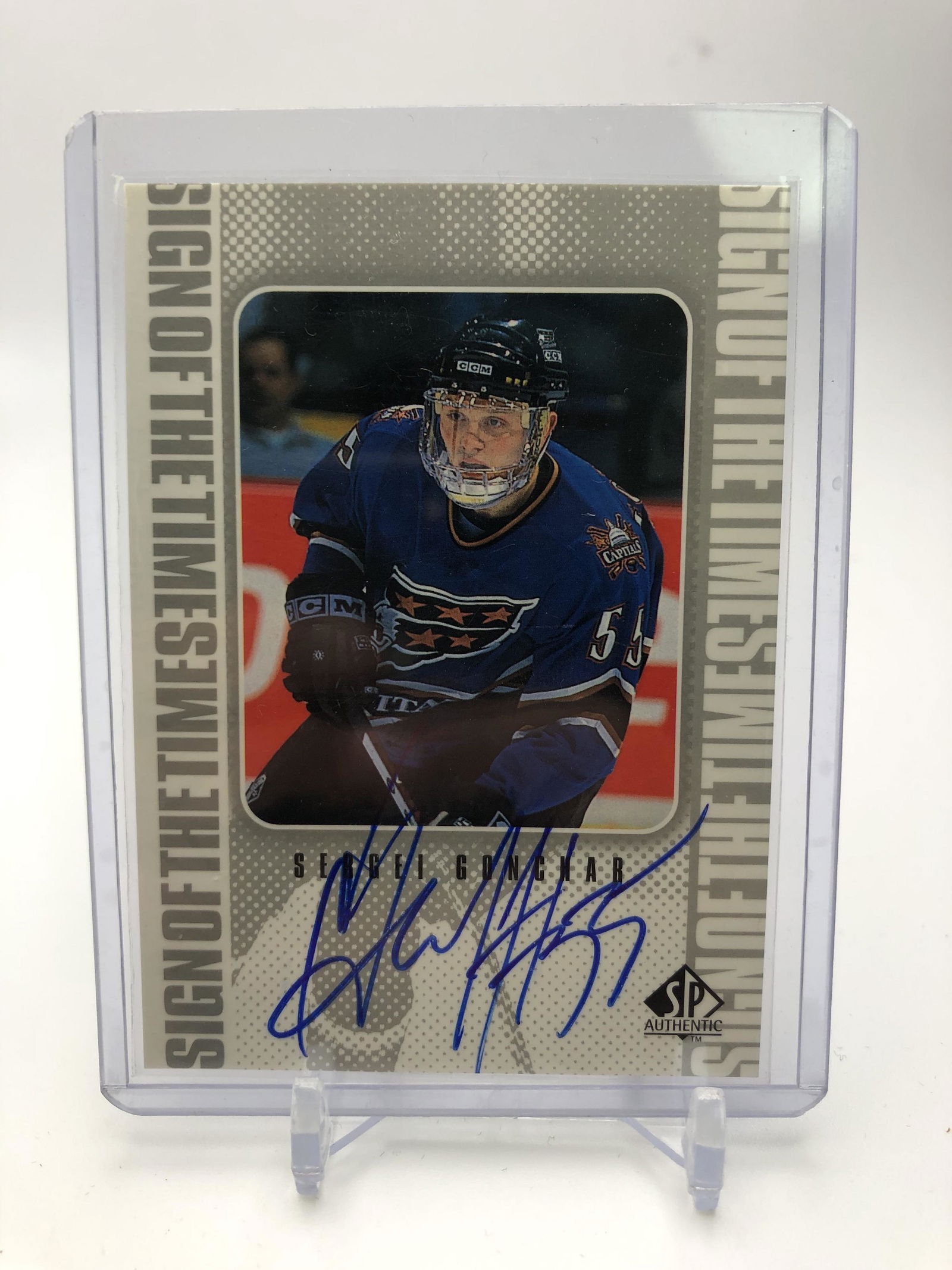 1999  UPPER DECK SP #SG SERGEI GONCHAR  SIGNED HOCKEY CARD (1 of 2)