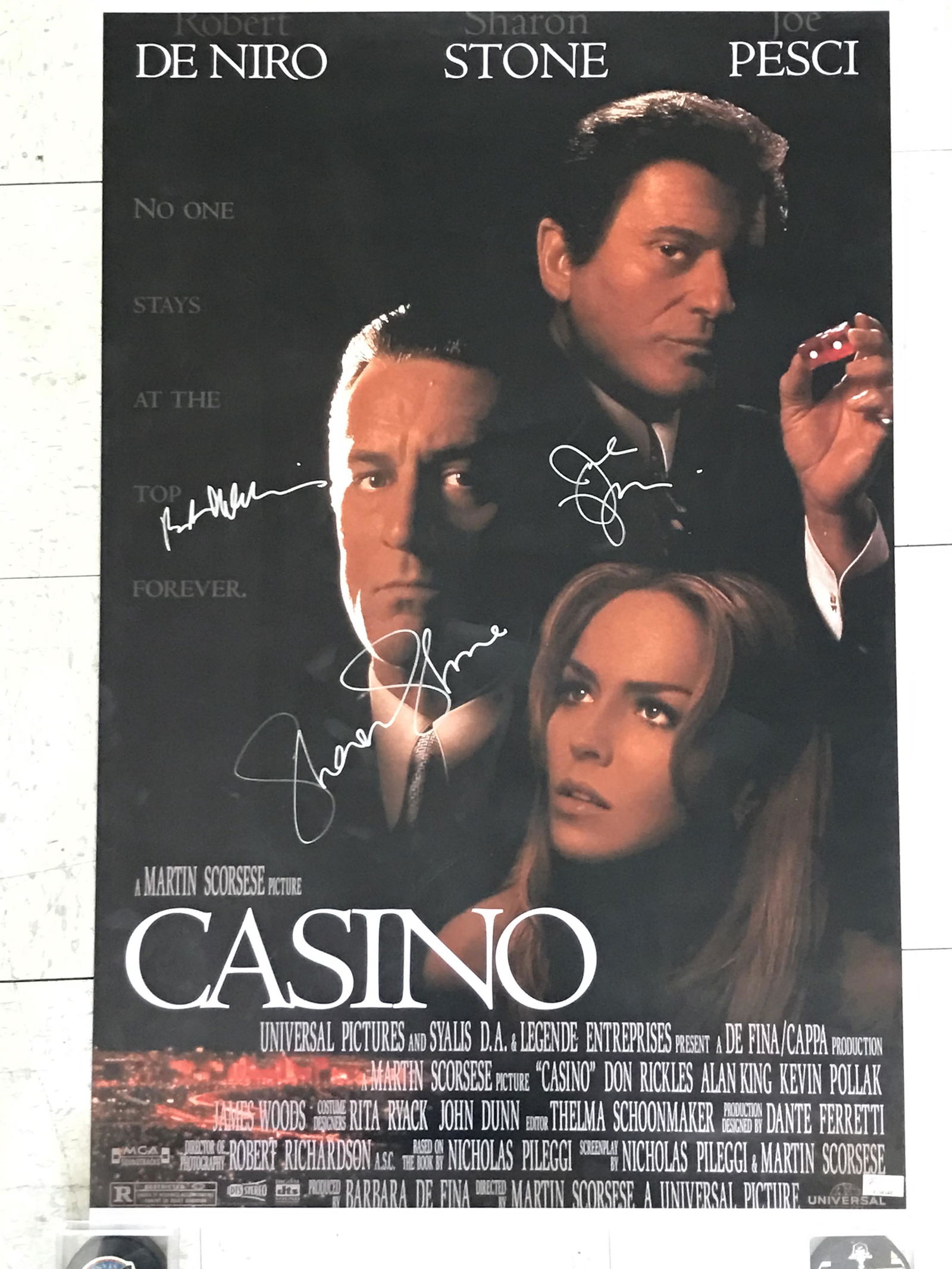 FULL SIZE POSTER CAST SIGNED FROM THE MOVIE CASINO (RA COA) (1 of 2)