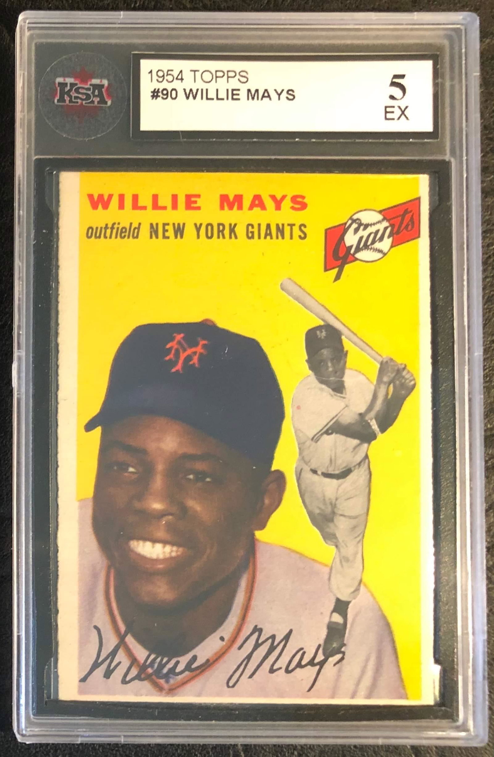 1954 TOPPS #90 WILLIE MAYS KSA GRADED 5: 1954 TOPPS #90 WILLIE MAYS KSA GRADED 5