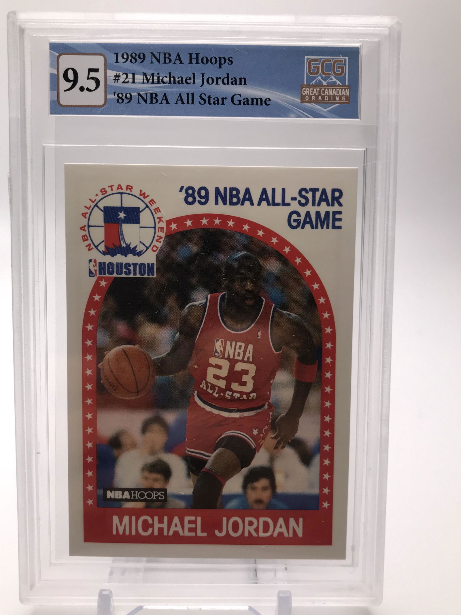 1989 NBA HOOPS NO.21 MICHAEL JORDAN 89 NBA ALL STAR GAME GCG GARDED 9.5 (1 of 2)