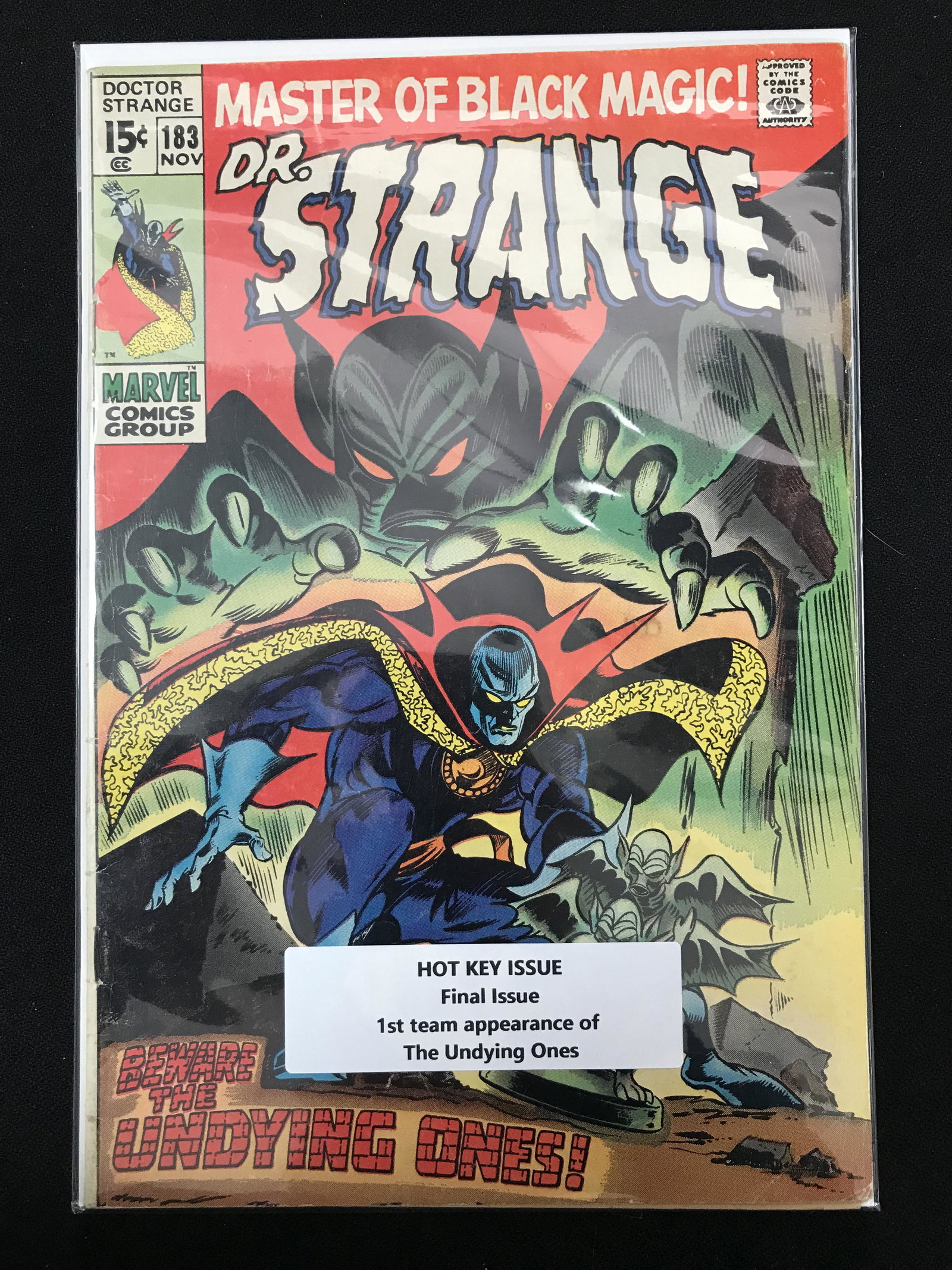 MARVEL COMICS NO.183 DR. STRANGE (FINAL ISSUE, 1ST TEAM APP OF THE UNDYING ONES) (1 of 1)