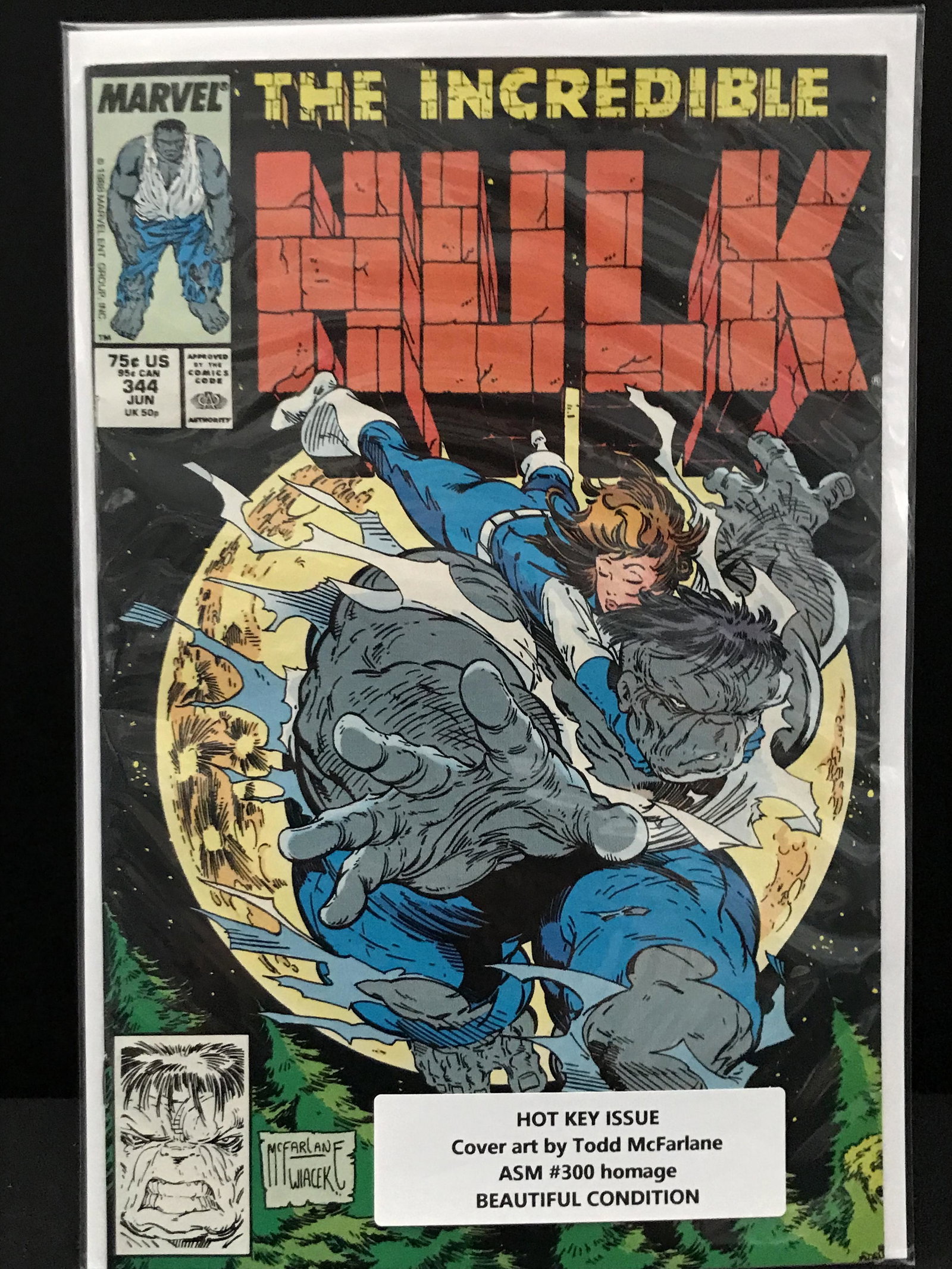 MARVEL COMICS NO.422 THE INCREDIBLE HULK (COVER ART BY TODD MCFARLANE) (1 of 1)