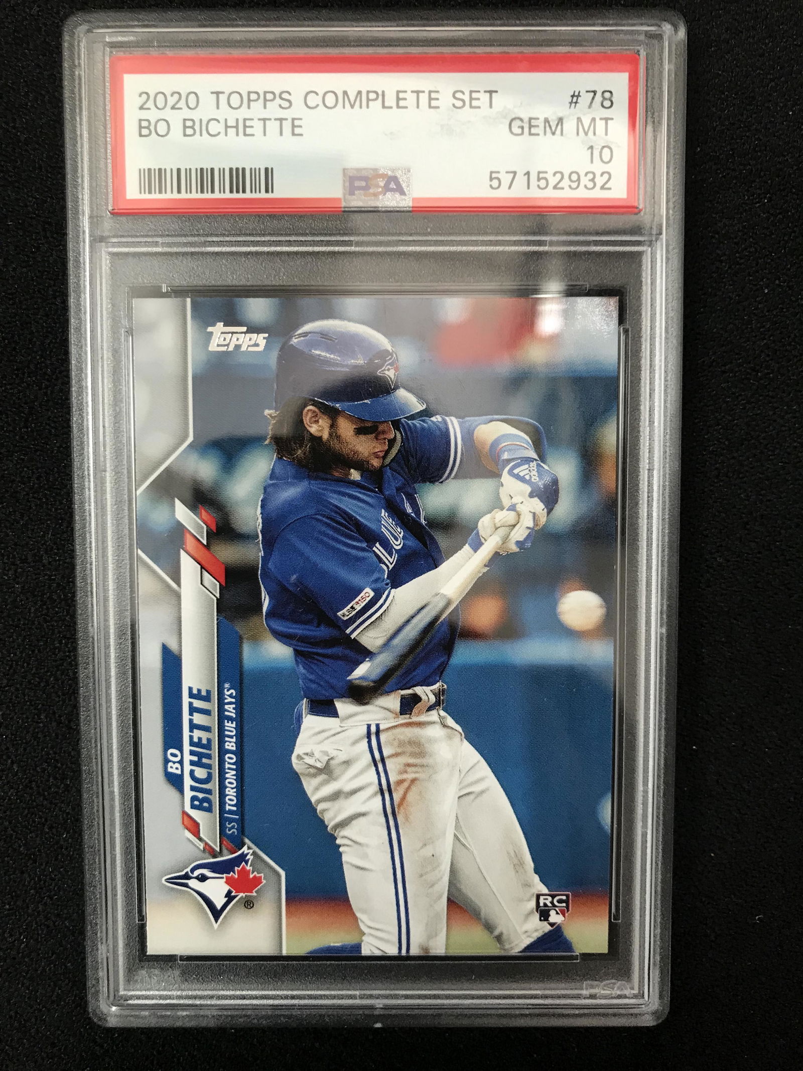 2020 TOPPS COMPLETE BO BICHETTE ROOKIE CARD (PSA 10) (1 of 1)