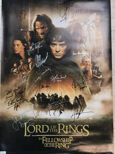 LORD OF THE RINGS CAST SIGNED 24 X 36 MOVIE POSTER (RA COA): Prices are in Canadian dollars