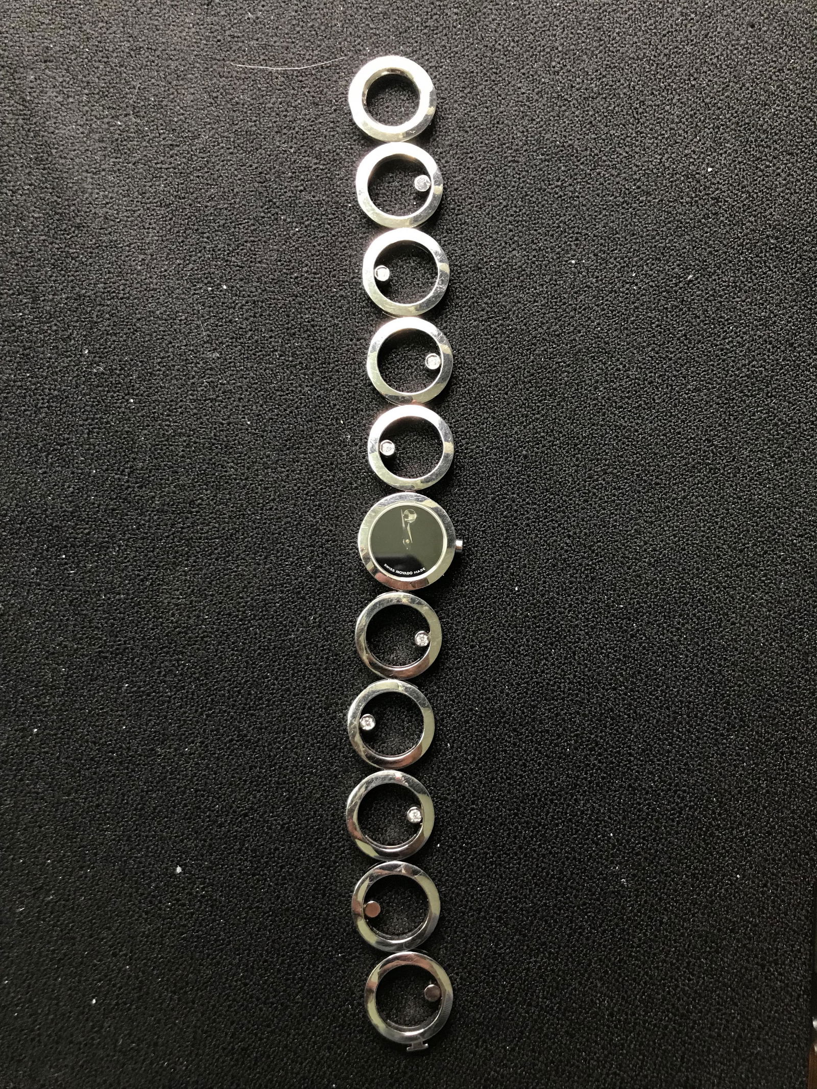 Ladies Movado 84 A1 1811 w/ 6 Large Diamond Bracelet - 7.25 In. JUST SERVICED WITH NEW BATTERY (1 of 2)