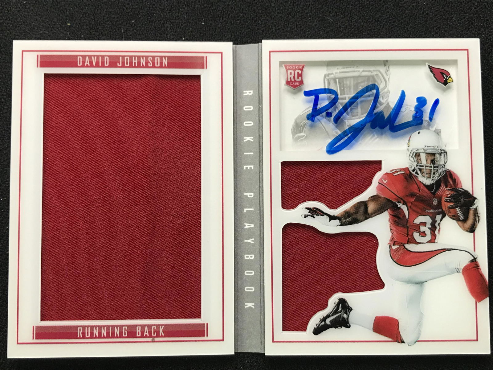2015 PANINI PLAYBOOK #66 DAVID JOHNSON JUMBO PATCH AUTO ROOKIE CARD NUMBERED 017/199: Prices are in Canadian dollars