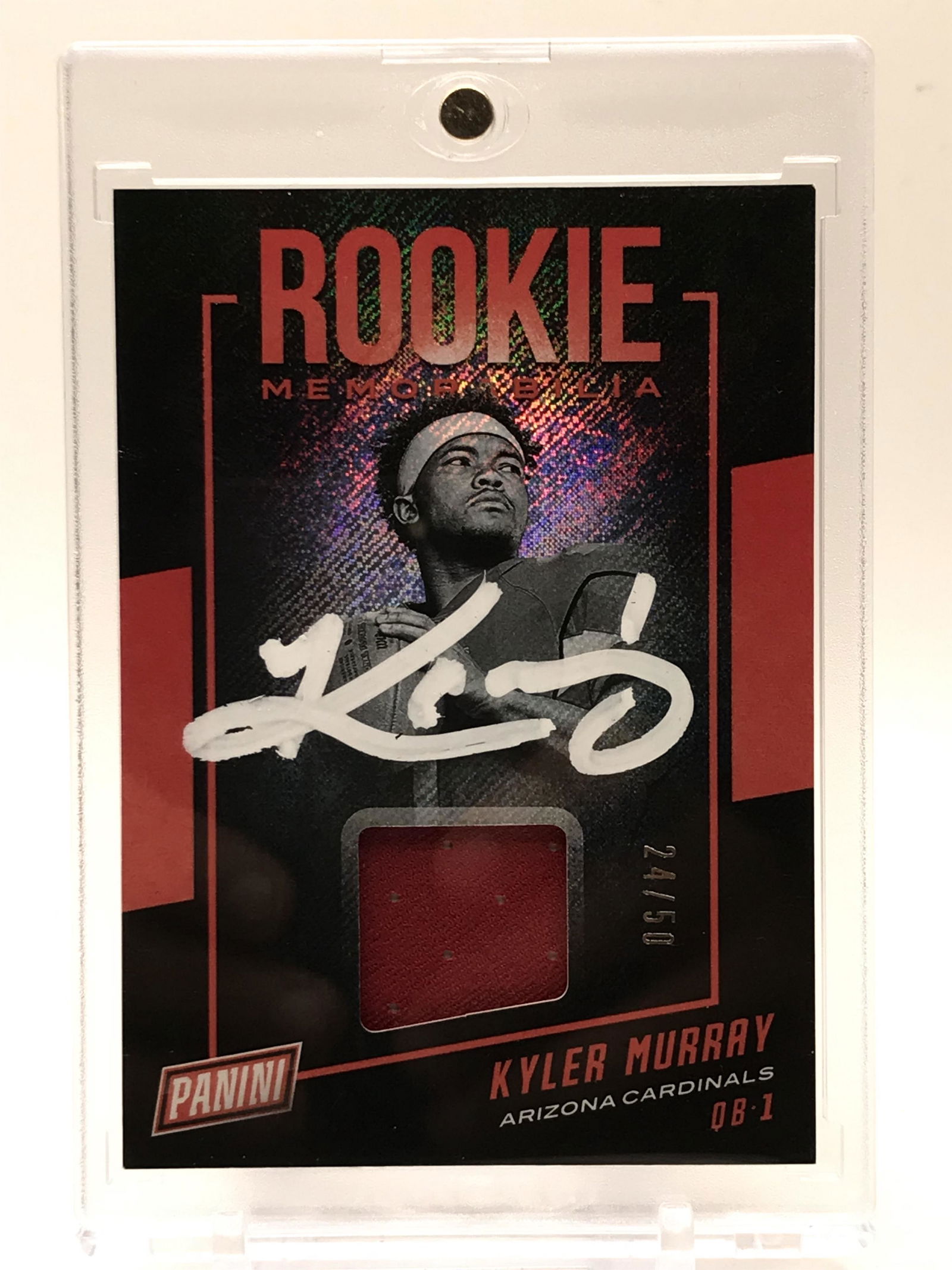 2019 PANINI ROOKIE MEMORABILIA KYLER MURRAY AUTO PATCH NUMBERED 24/50 (1 of 2)