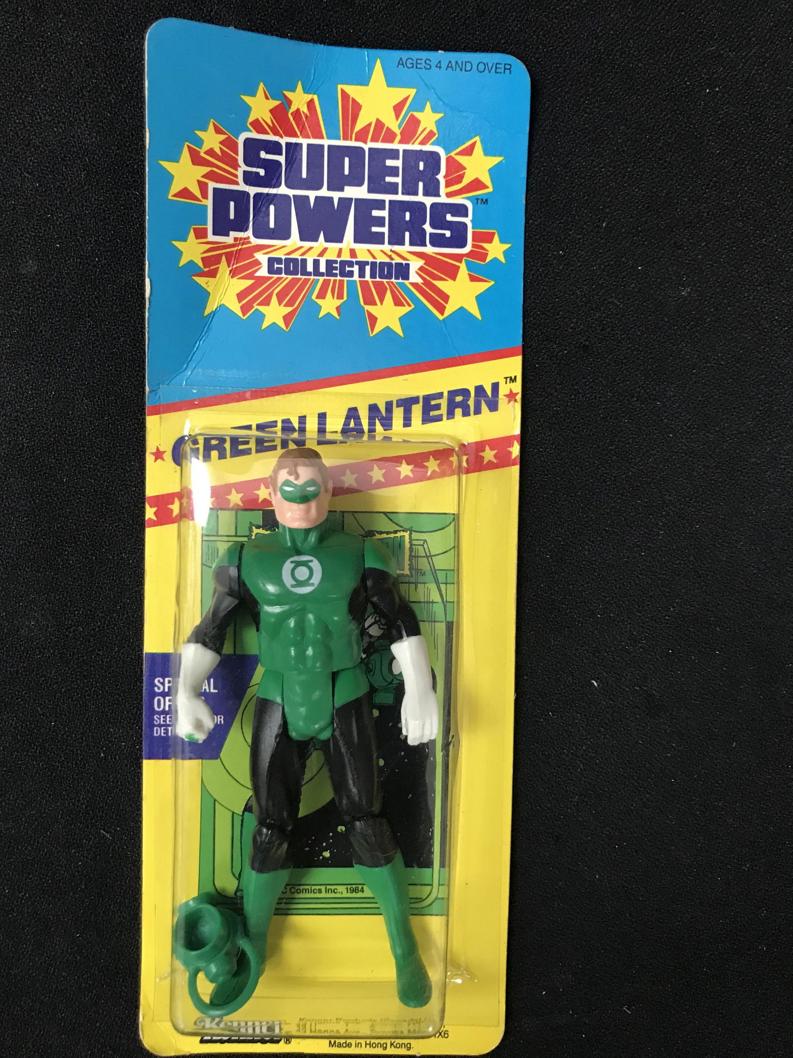 SEALED ON CARD 1986 KENNER SUPER POWERS GREEN LANTERN ACTION FIGURE (1 of 2)