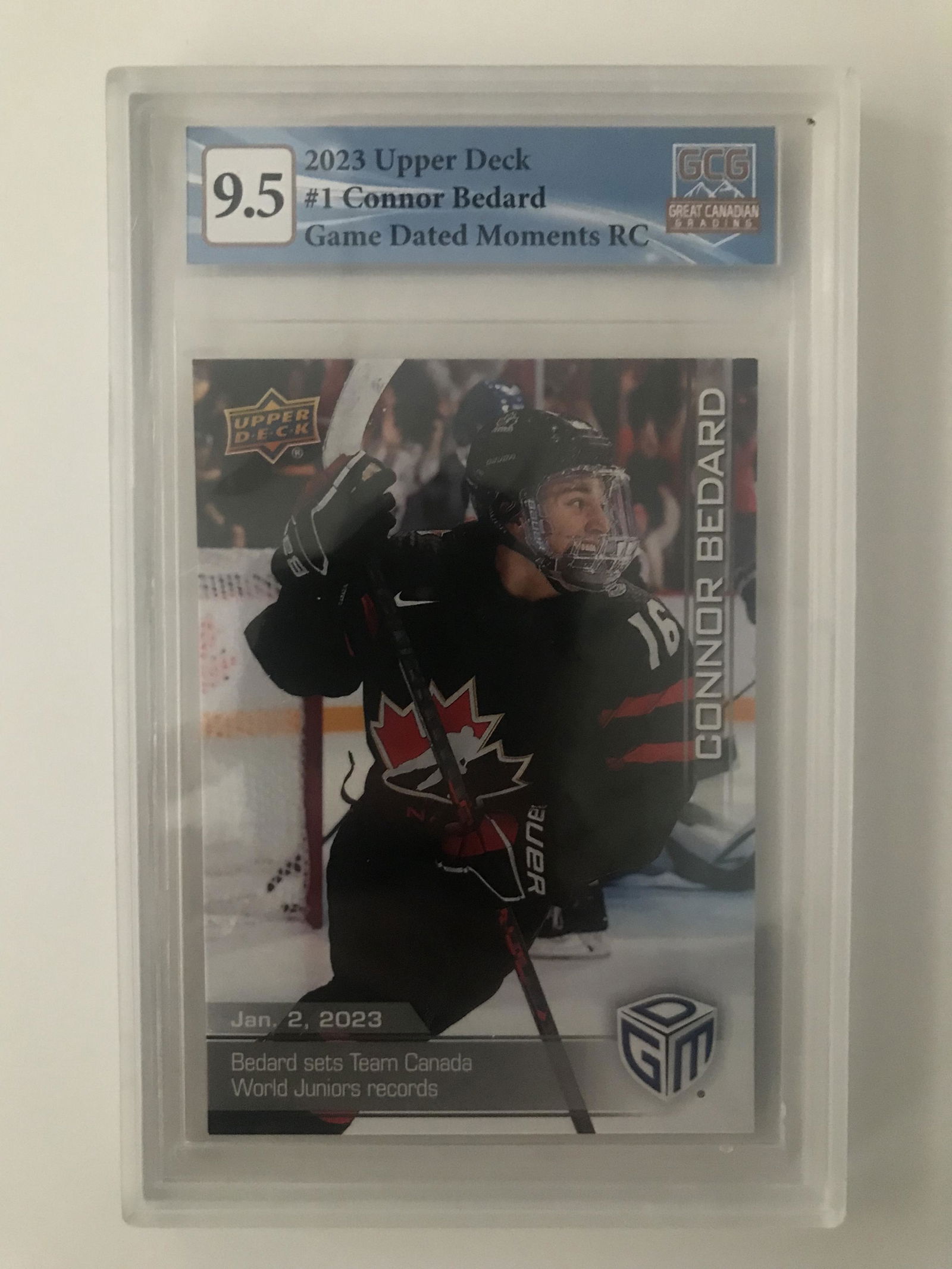 2023 UPPER DECK CONNOR BEDARD ROOKIE CARD (GCG 9.5) (1 of 2)
