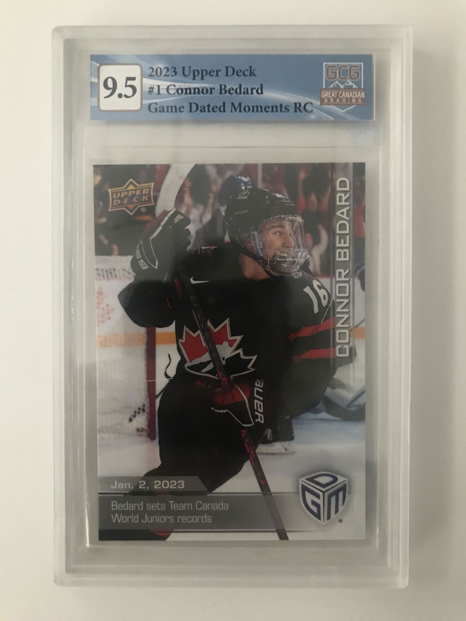 2023 UPPER DECK CONNOR BEDARD ROOKIE CARD (GCG 9.5) (1 of 2)