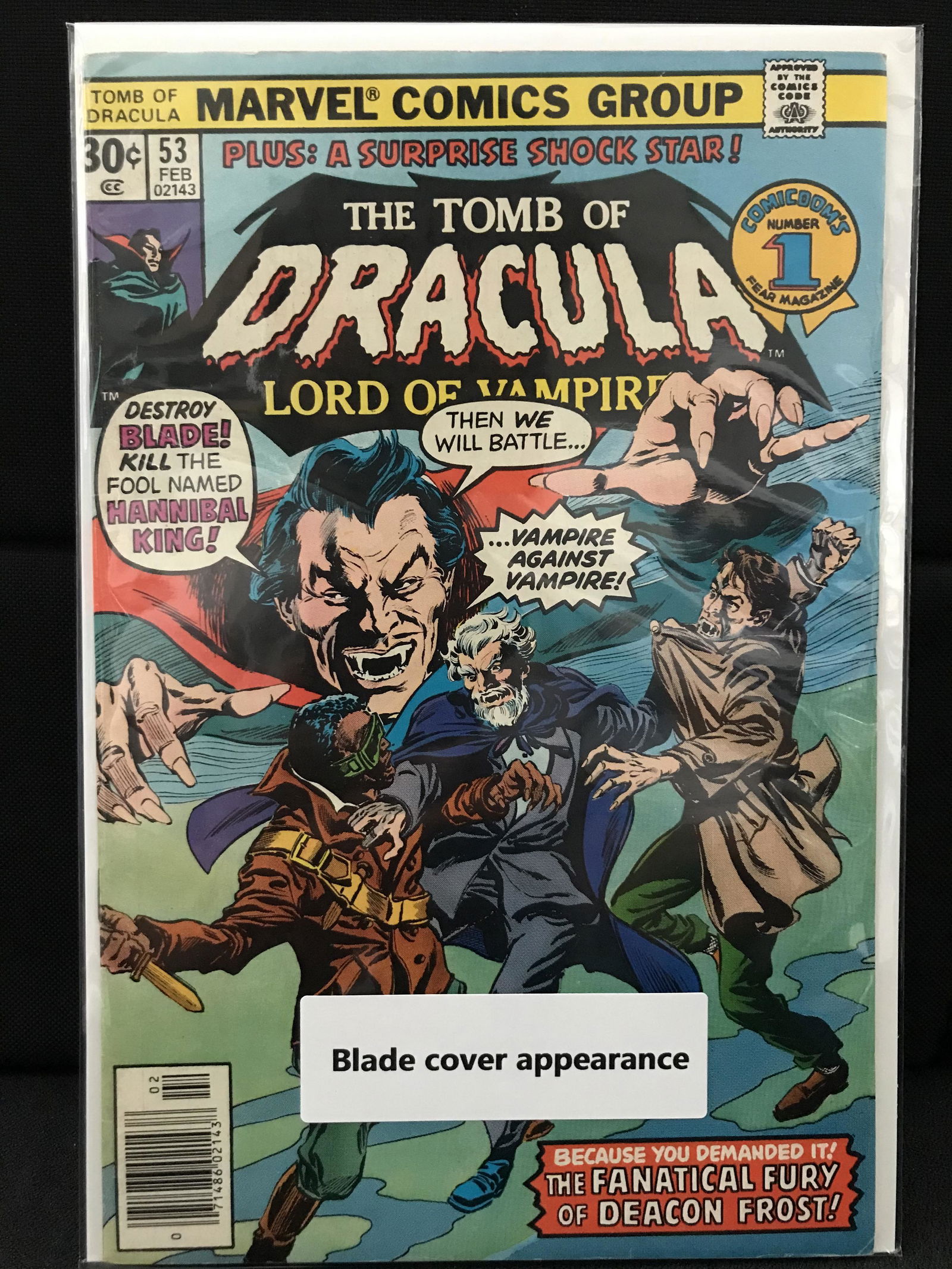THE TOMB OF DRACULA NO. 53 (MARVEL COMICS) BLADE COVER APPEARANCE (1 of 1)