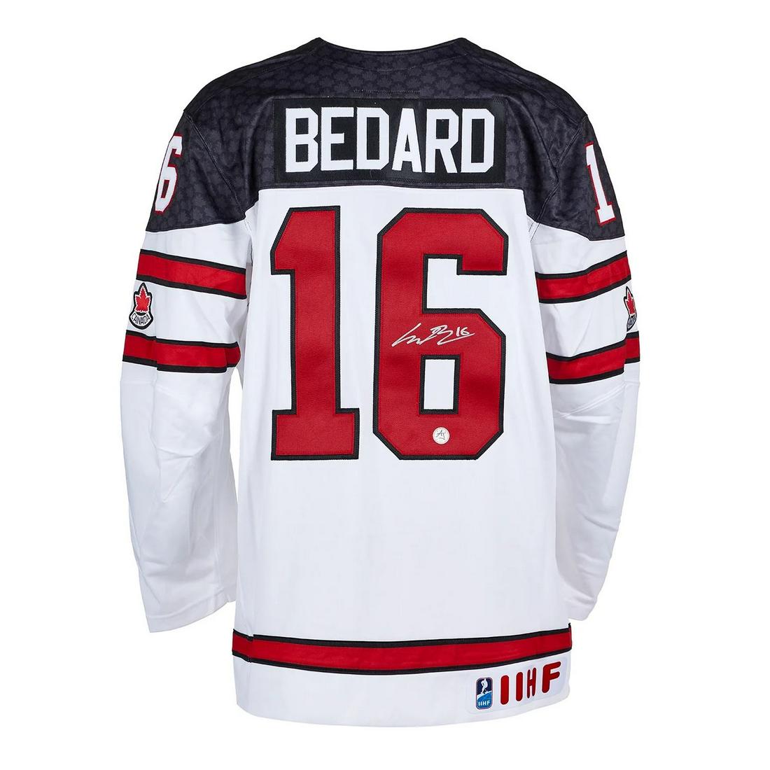 CONNOR BEDARD SIGNED NIKE IIHF TEAM CANADA JERSEY (AJ COA): Prices are in Canadian dollars