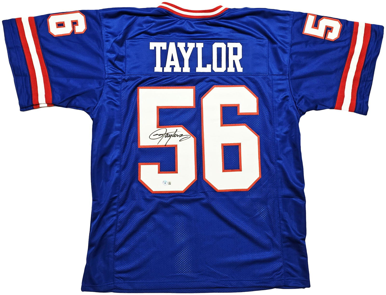 New York Giants Lawrence Taylor Autographed Blue Jersey Beckett (1 of 3)