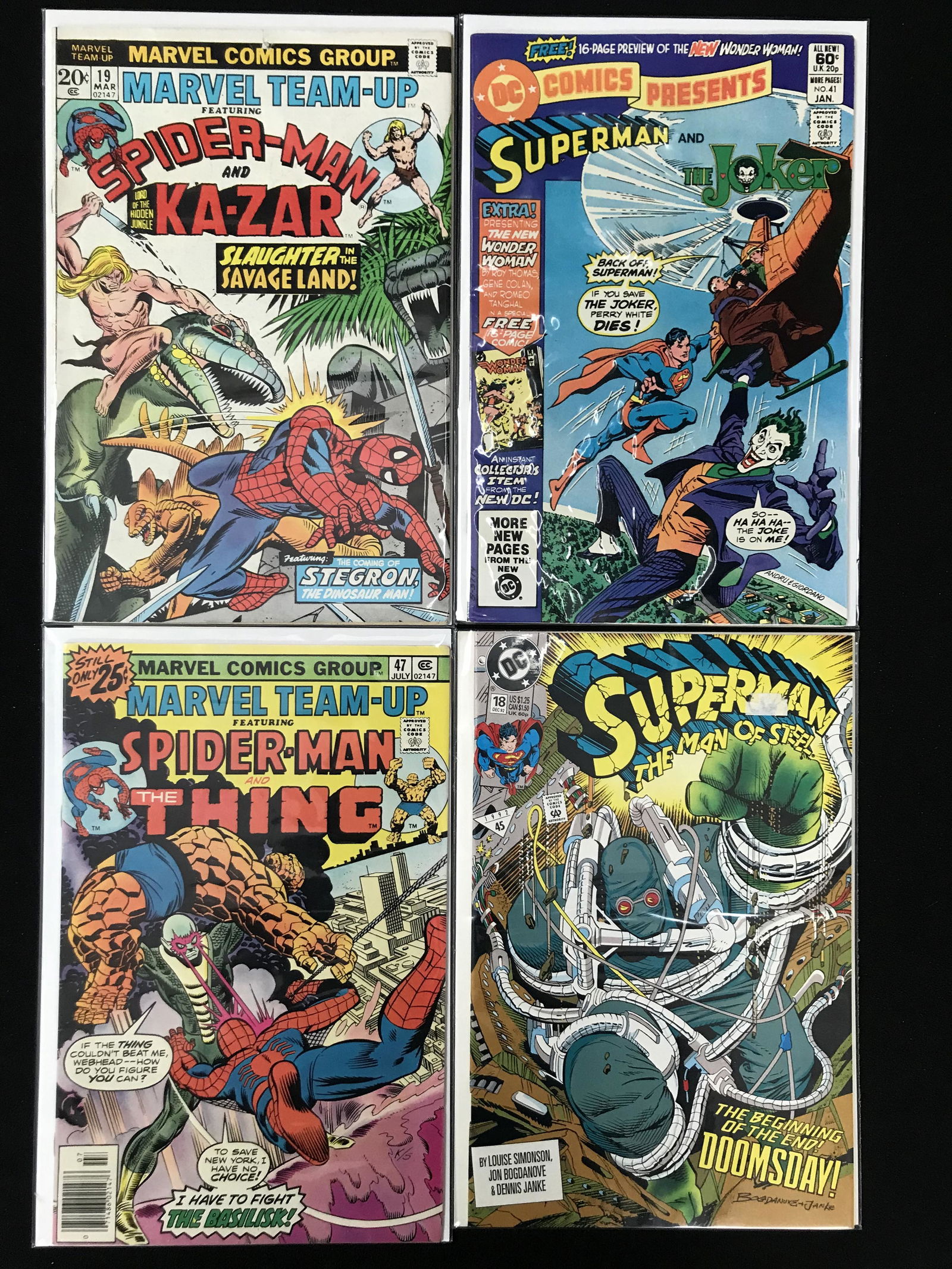 LOT OF 4 SUPERHERO COMICS (DC AND MARVEL COMICS) (1 of 1)