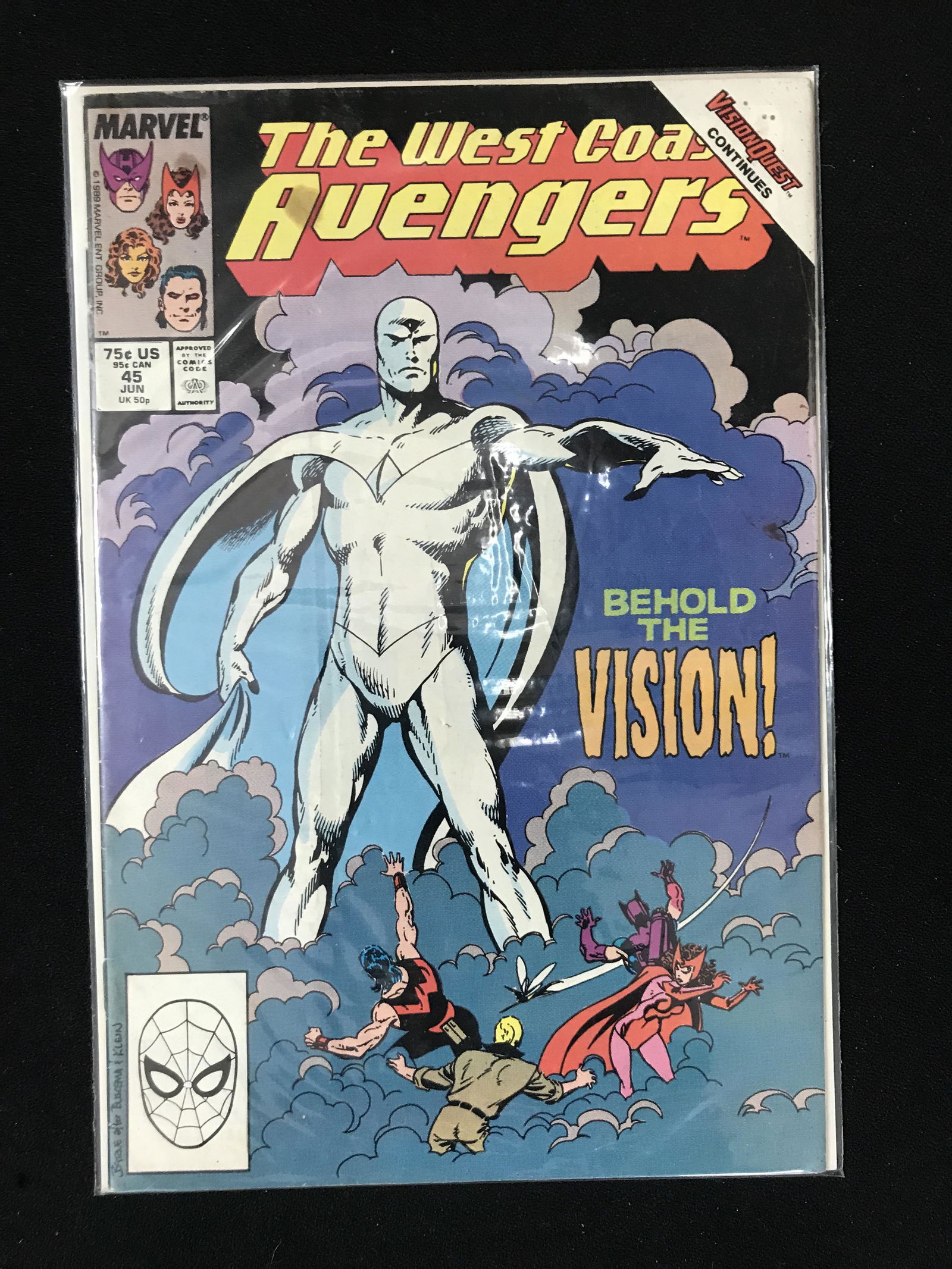 THE WEST COAST AVENGERS #45 ,1ST APP OF WHITE VISION KEY ISSUE (MARVEL COMICS) (1 of 1)