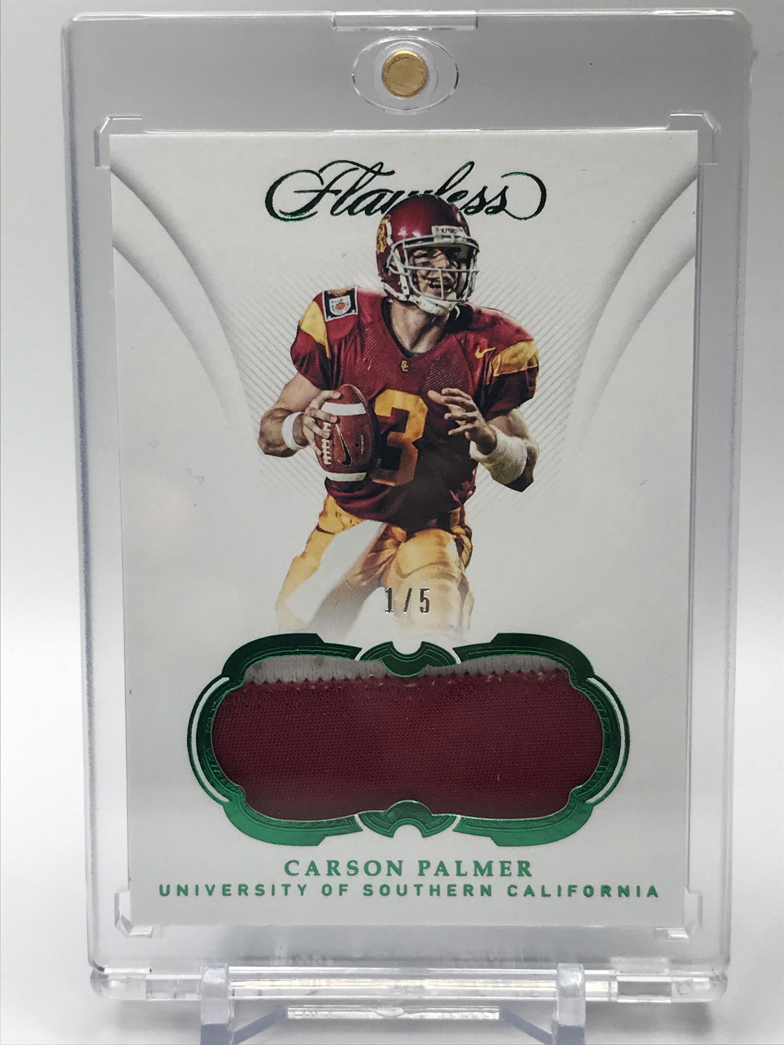 2019 PANINI FLAWLESS CARSON PALMER RELIC 1/5 (1 of 2)