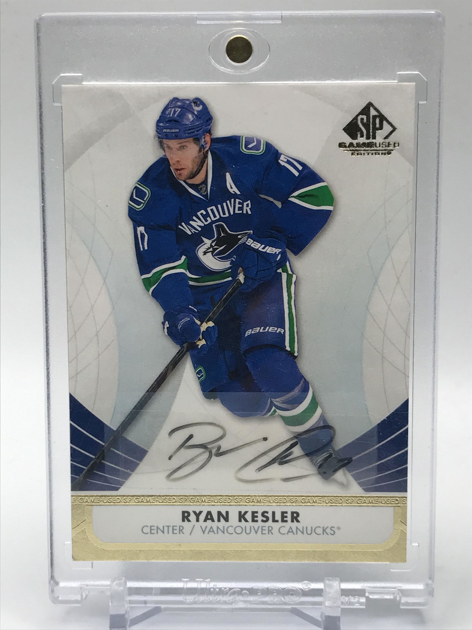2012-13 UPPER DECK SP GAME USED RYAN KESSLER AUTO (1 of 2)