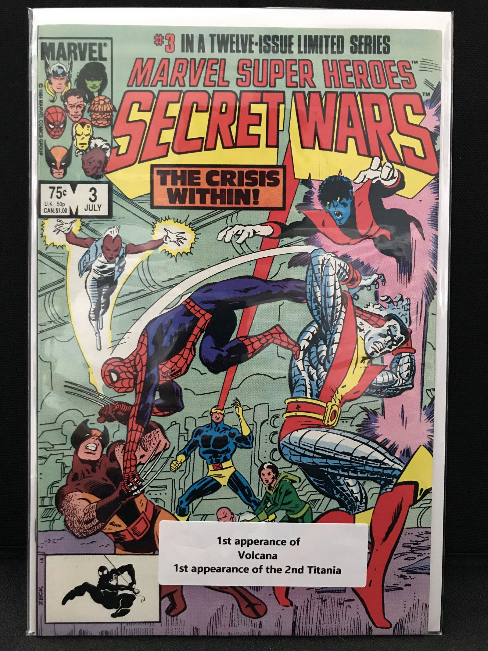 MARVEL COMICS NO.3 MARVEL SUPER HERO SECRET WARS (1ST APP VOLCANA) (1 of 1)