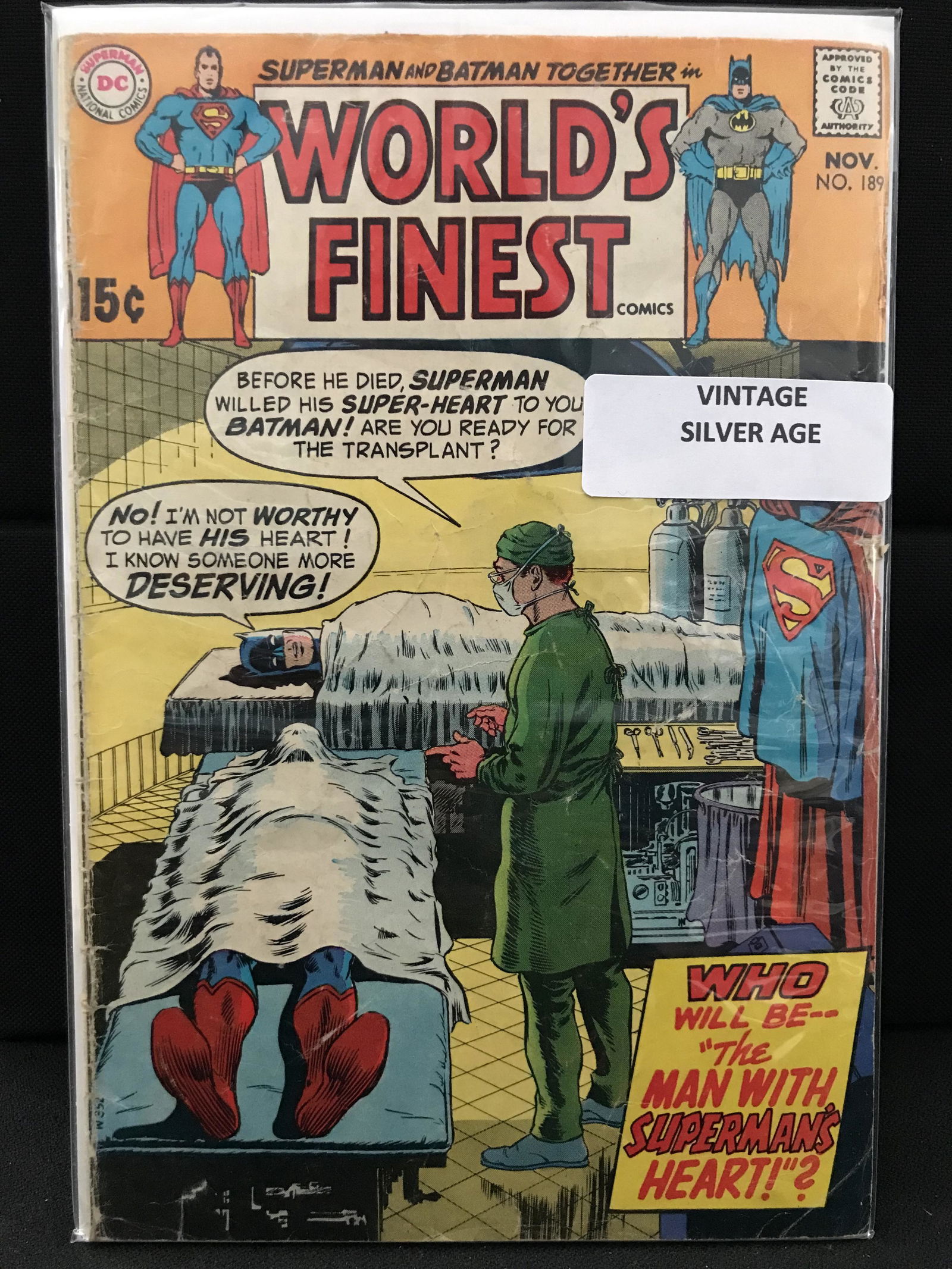 DC COMICS NO.189 WORLD'S FINEST SUPERMAN AND BATMAN TOGETHER (VINTAGE SILVER AGE) (1 of 1)