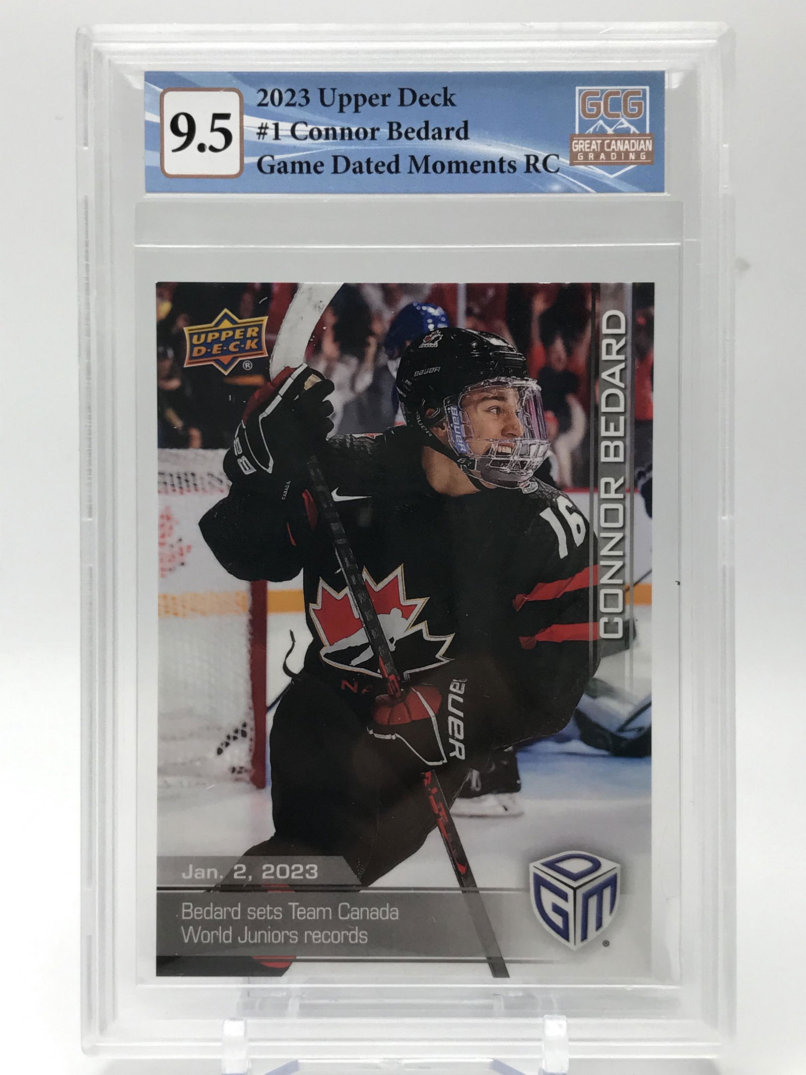 2023 UPPER DECK CONNOR BEDARD ROOKIE CARD (GCG 9.5) (1 of 2)