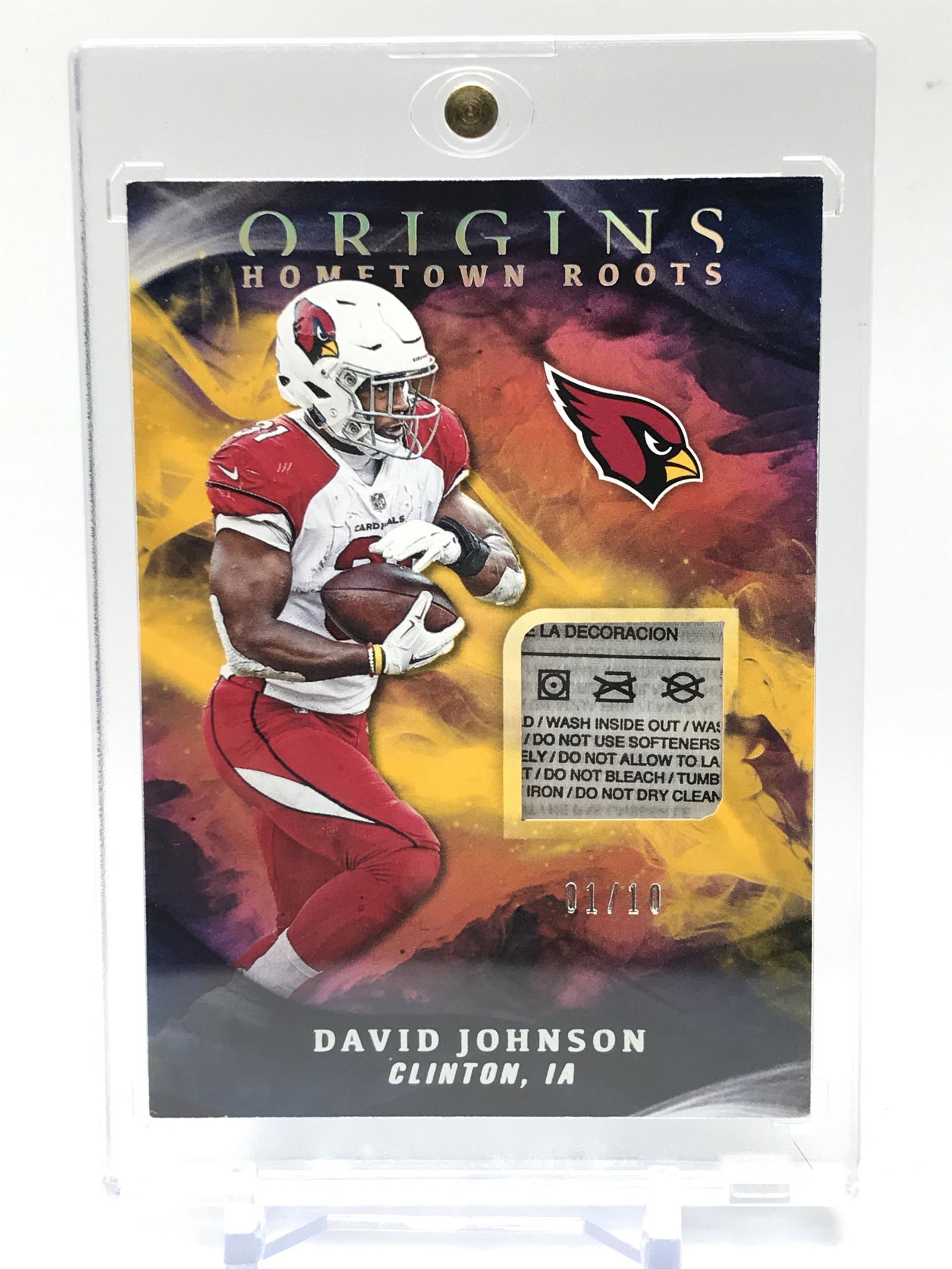 2019 PANINI ORIGINS HOMETOWN ROOTS DAVID JOHNSON LAUNDRY TAG 1/10: Prices are in Canadian dollars
