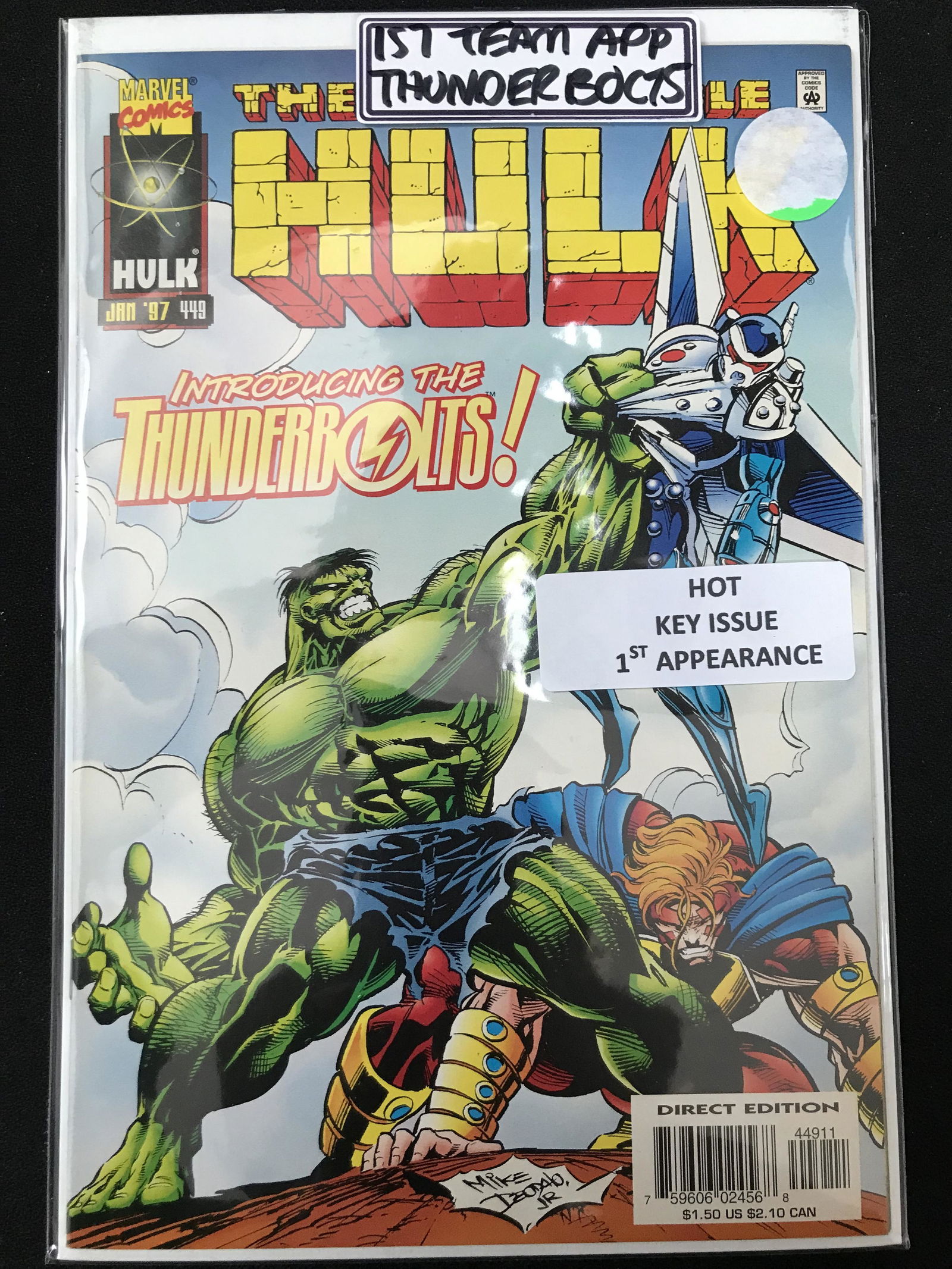MARVEL COMICS THE INCREDIBLE HULK NO.449 (1ST APPEARANCE THUNDER BOLTS) (1 of 1)