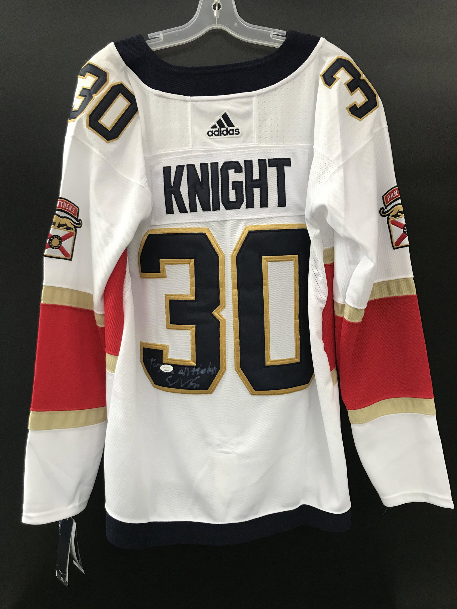 SPENCER KNIGHT SIGNED FLORIDA PANTHERS ADIDAS PRO JERSEY (JSA COA) (1 of 3)