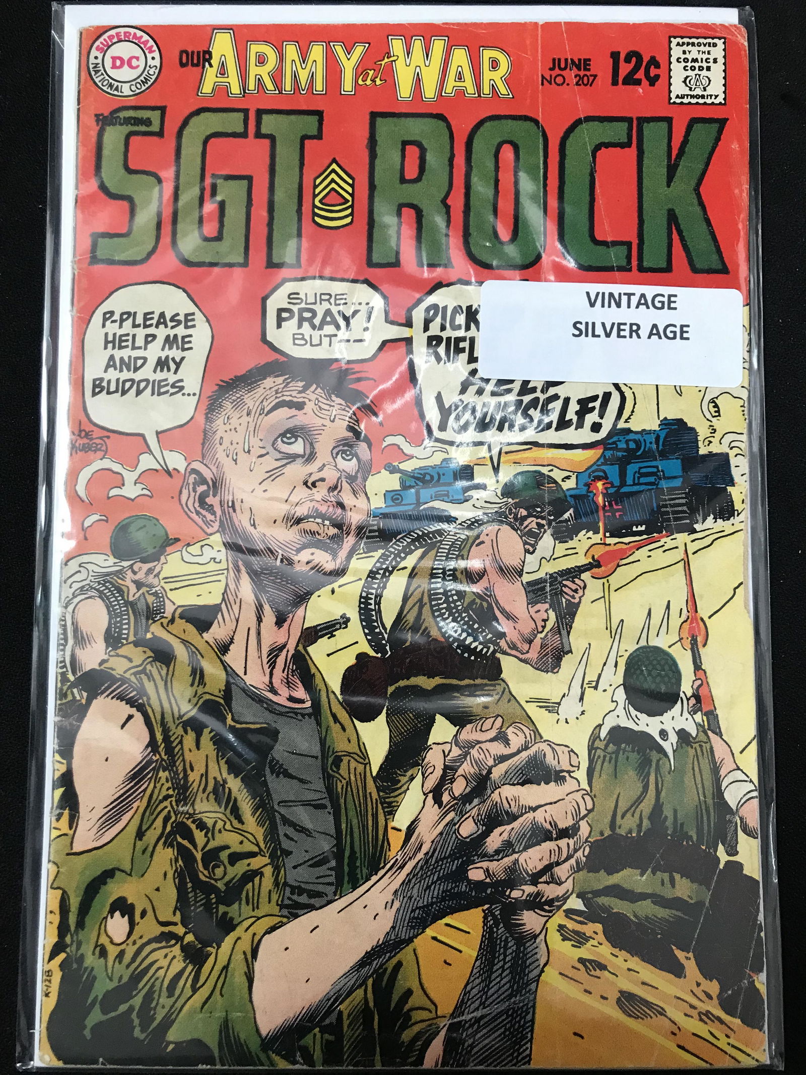 DC COMICS SGT. ROCK NO.207 SILVER AGE COMIC BOOK (1 of 1)