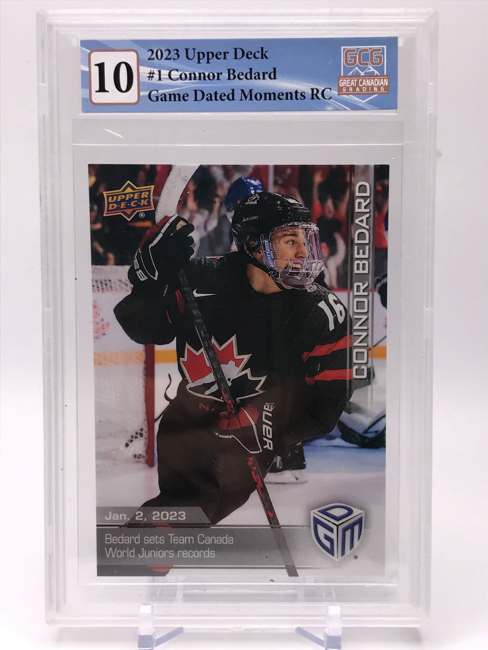 2023 UPPER DECK CONNOR BEDARD ROOKIE CARD (GCG 10) (1 of 2)