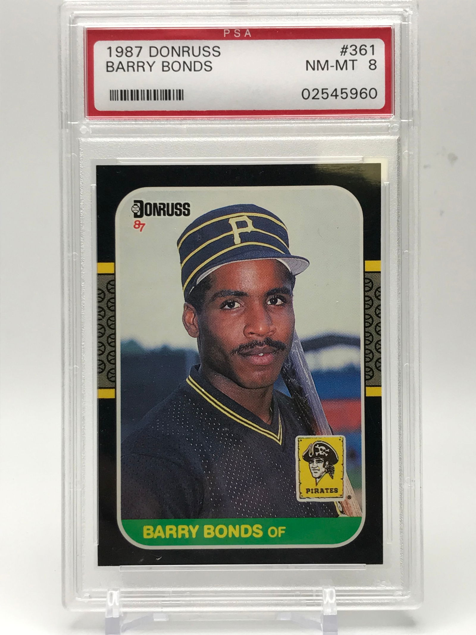 1987 DONRUSS NO.361 BARRY BONDS PSA GRADED 8 (1 of 2)