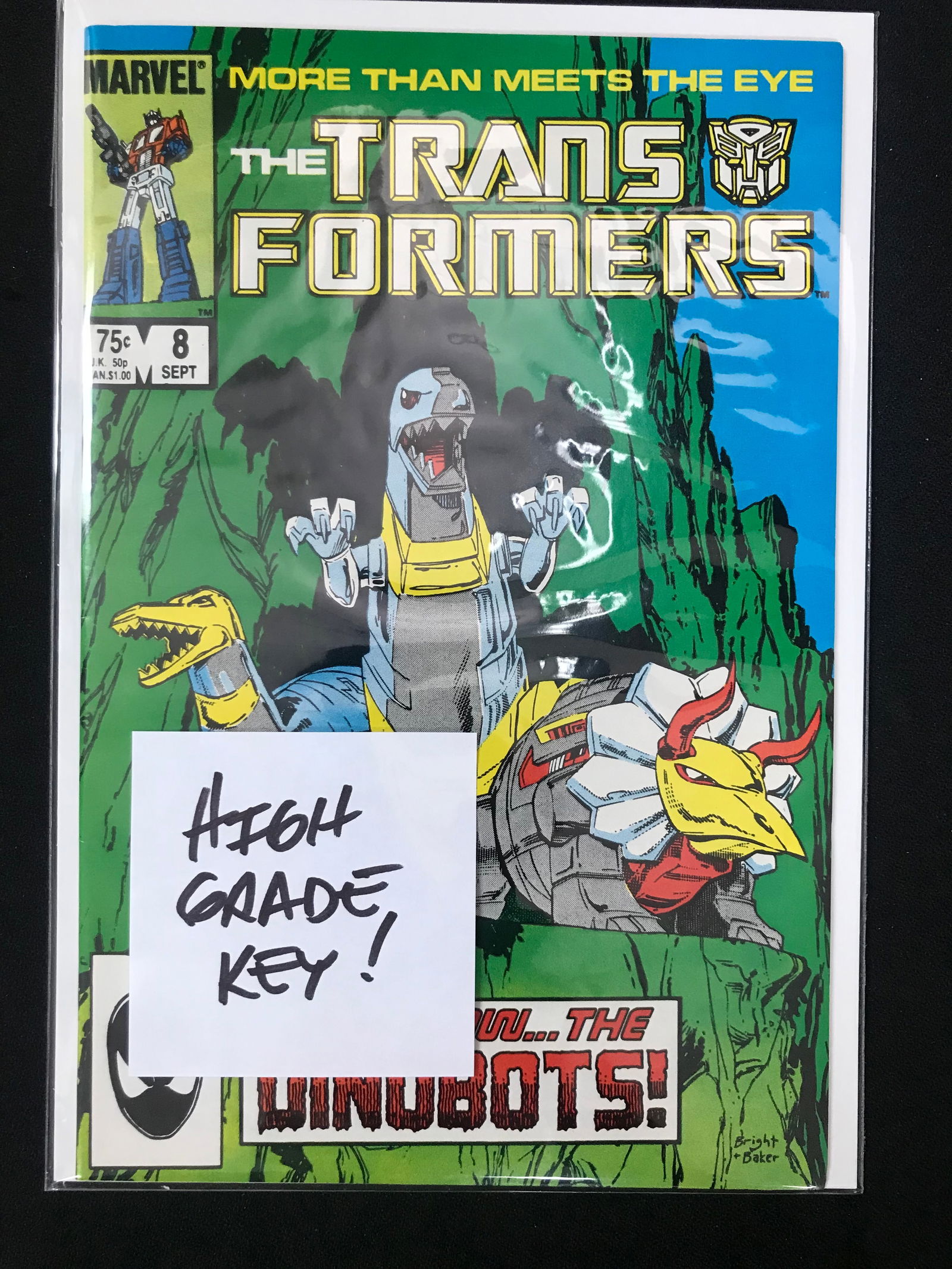 MARVEL COMICS THE TRANSFORMERS NO.8 (1ST APPEARANCE THE DINO BOTS) (1 of 1)