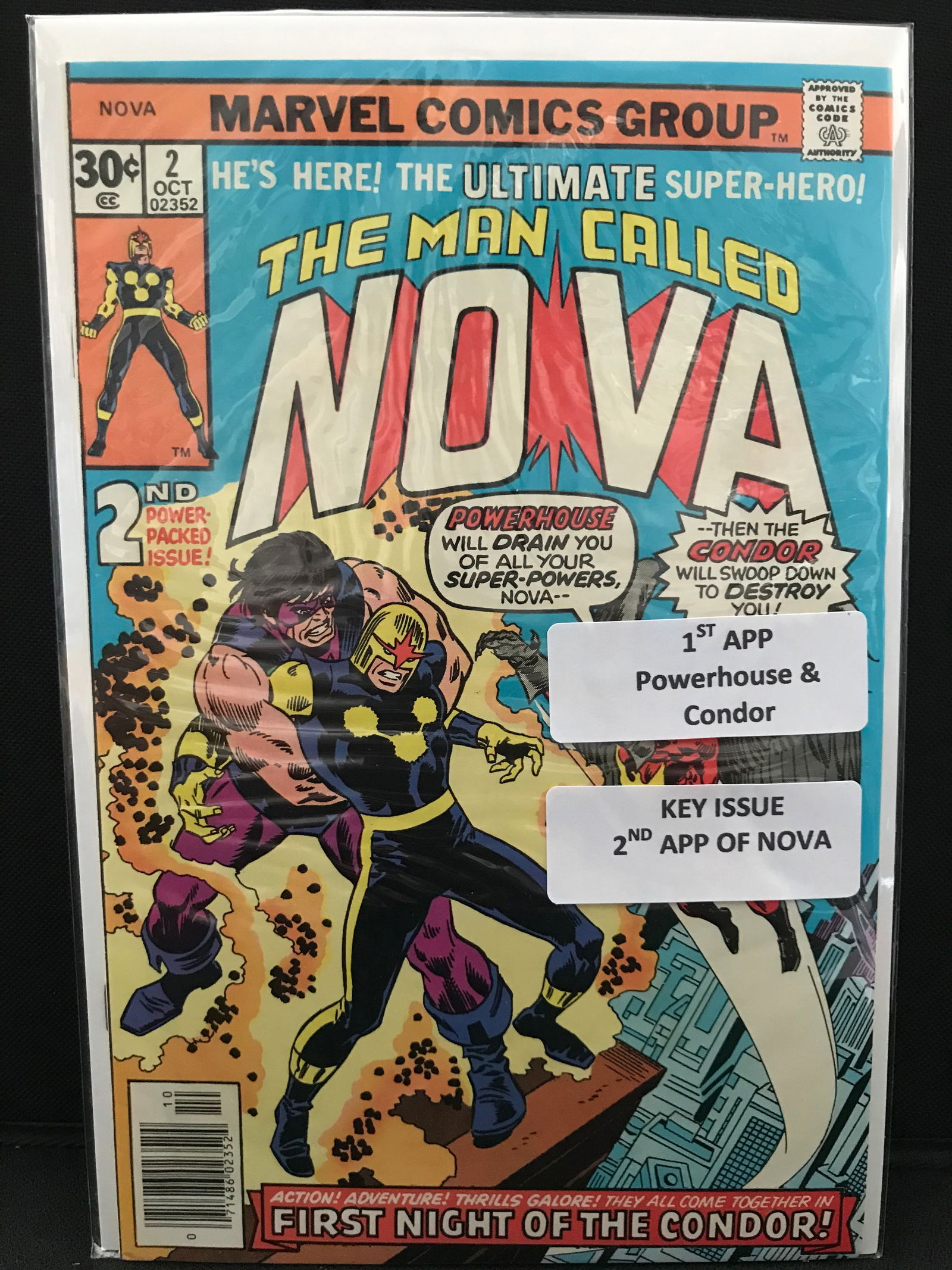 THE MAN CALLED NOVA #2  KEY ISSUE 1ST APP OF POWERHOUSE & CONDOR  (MARVEL COMICS) (1 of 1)