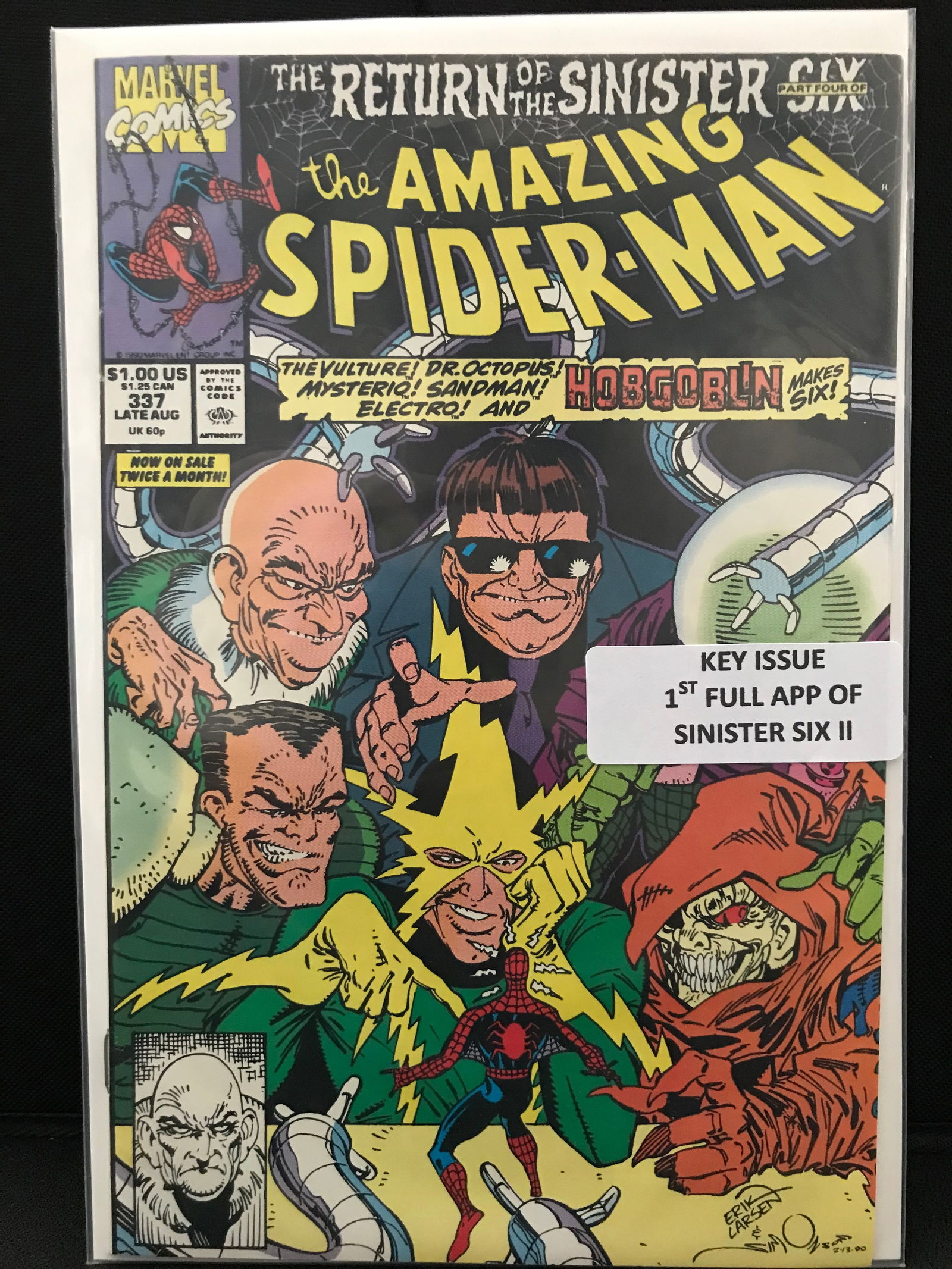 The AMAZING SPIDER-MAN #337 KEY ISSUE 1ST APP OF SINISTER SIX II   (MARVEL COMICS) (1 of 1)
