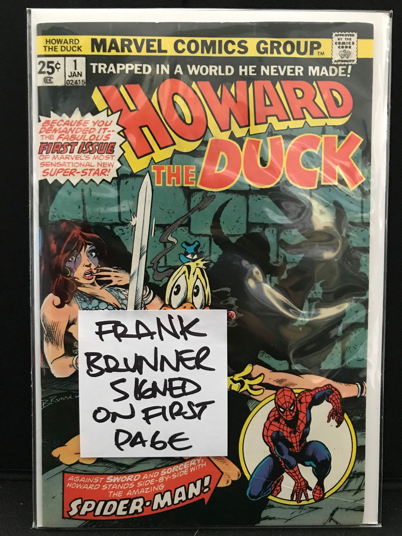 MARVEL COMICS NO.1 HOWARD THE DUCK (FRANK BRUNNER SUGNED ON FIRST PAGE) (1 of 1)