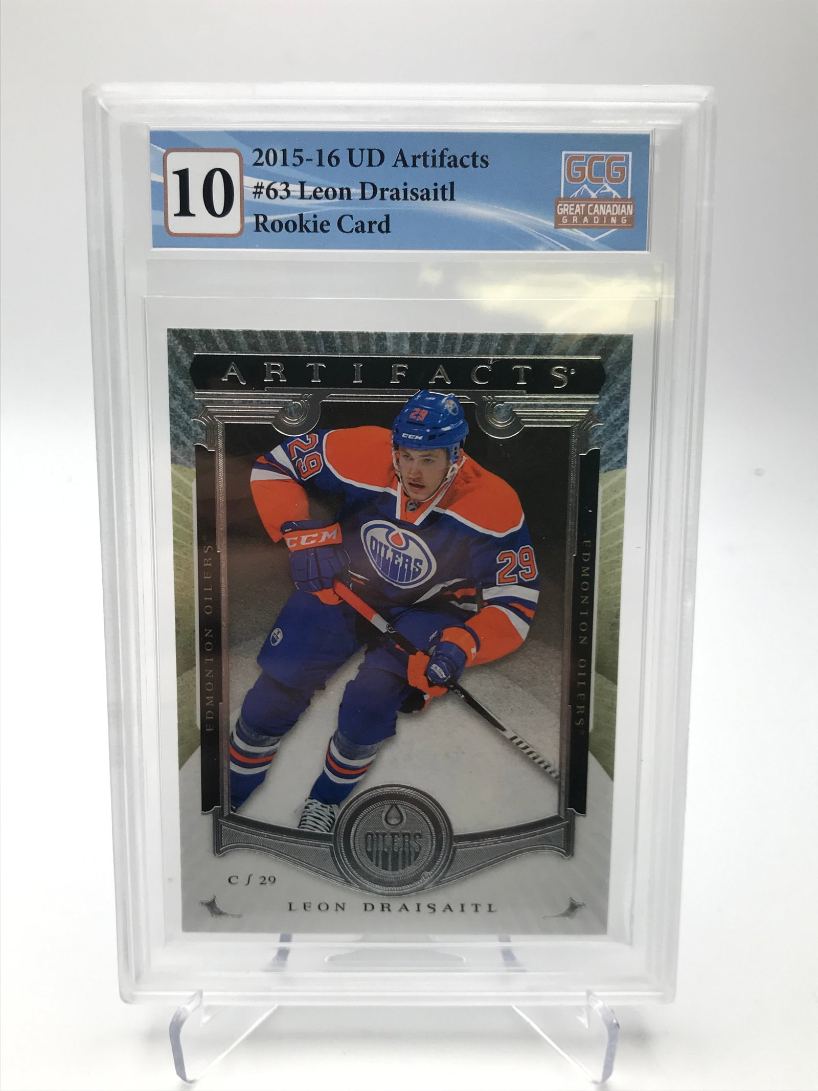 2015-16 UD ARTIFACTS NO.63 LEON DRAISAITL ROOKIE CARD GCG GRADED 10: Prices are in Canadian dollars