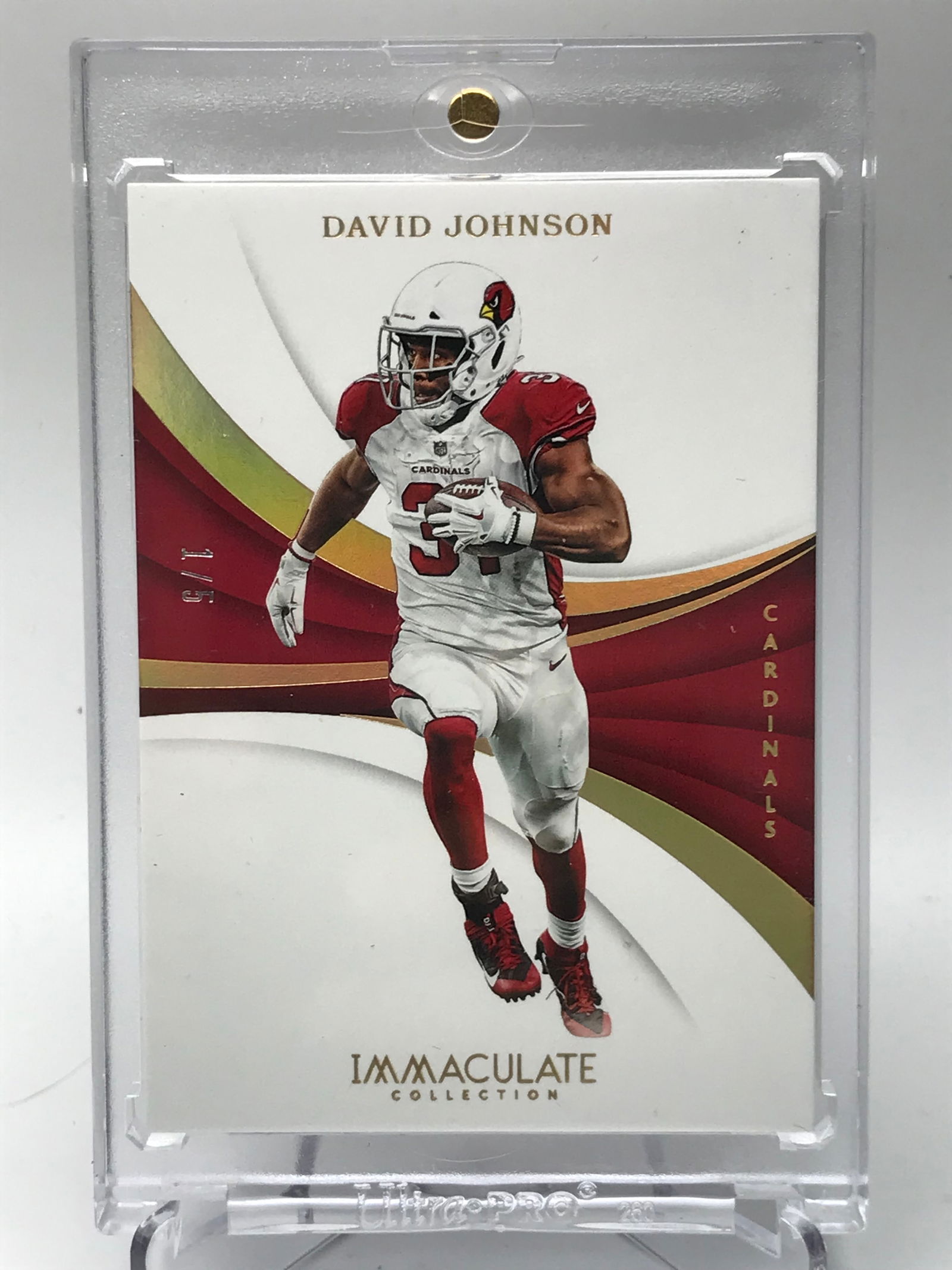 PANINI IMMACULATE COLLECTION DAVID JOHNSON AUTO CARD NUMBERED 1/5: Prices are in Canadian dollars