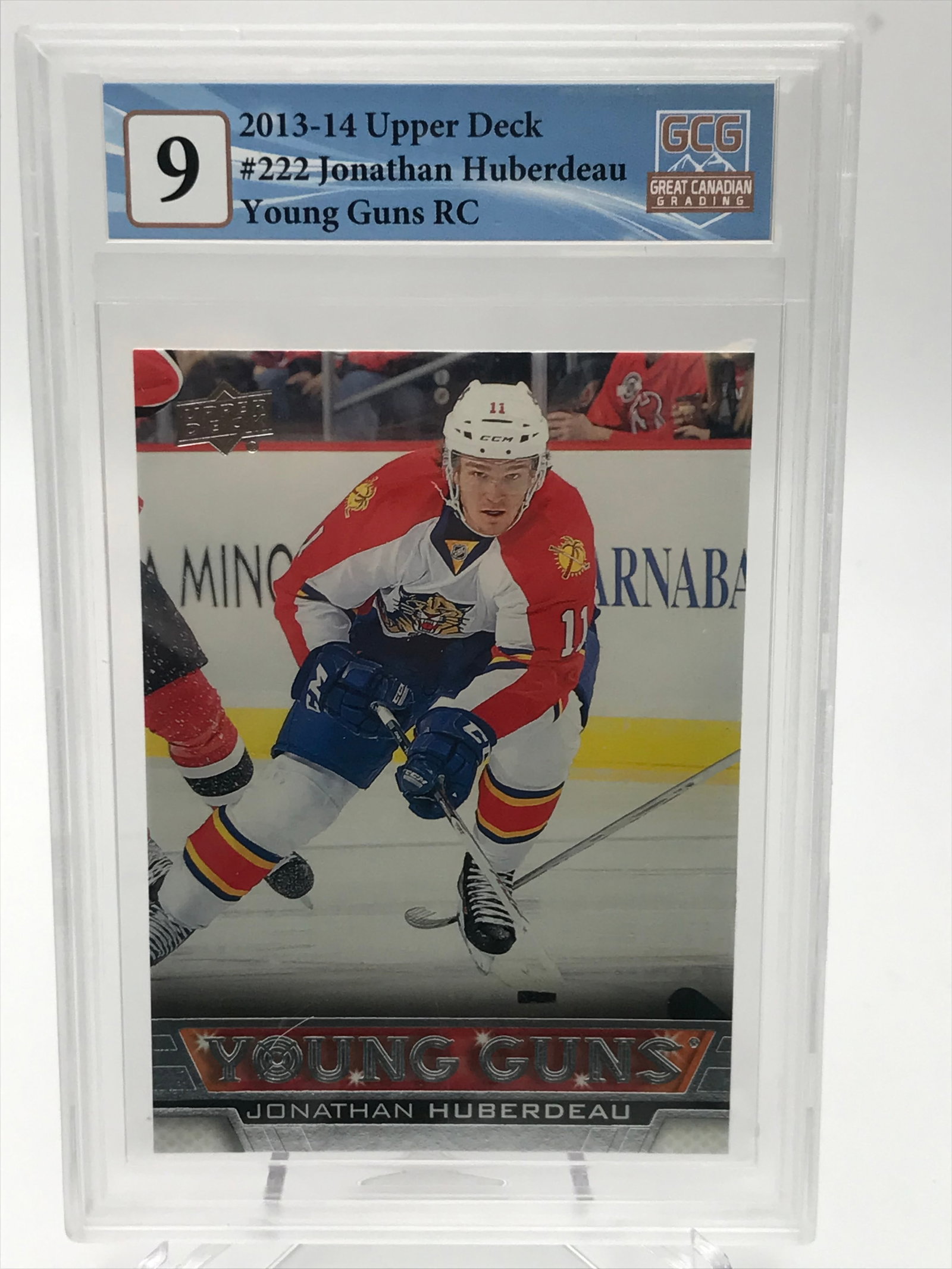 2013-14 UPPER DECK NO.222 JONATHAN HUBERDEAU YOUNG GUNS ROOKIE CARD GCG GRADED 9: Prices are in Canadian dollars