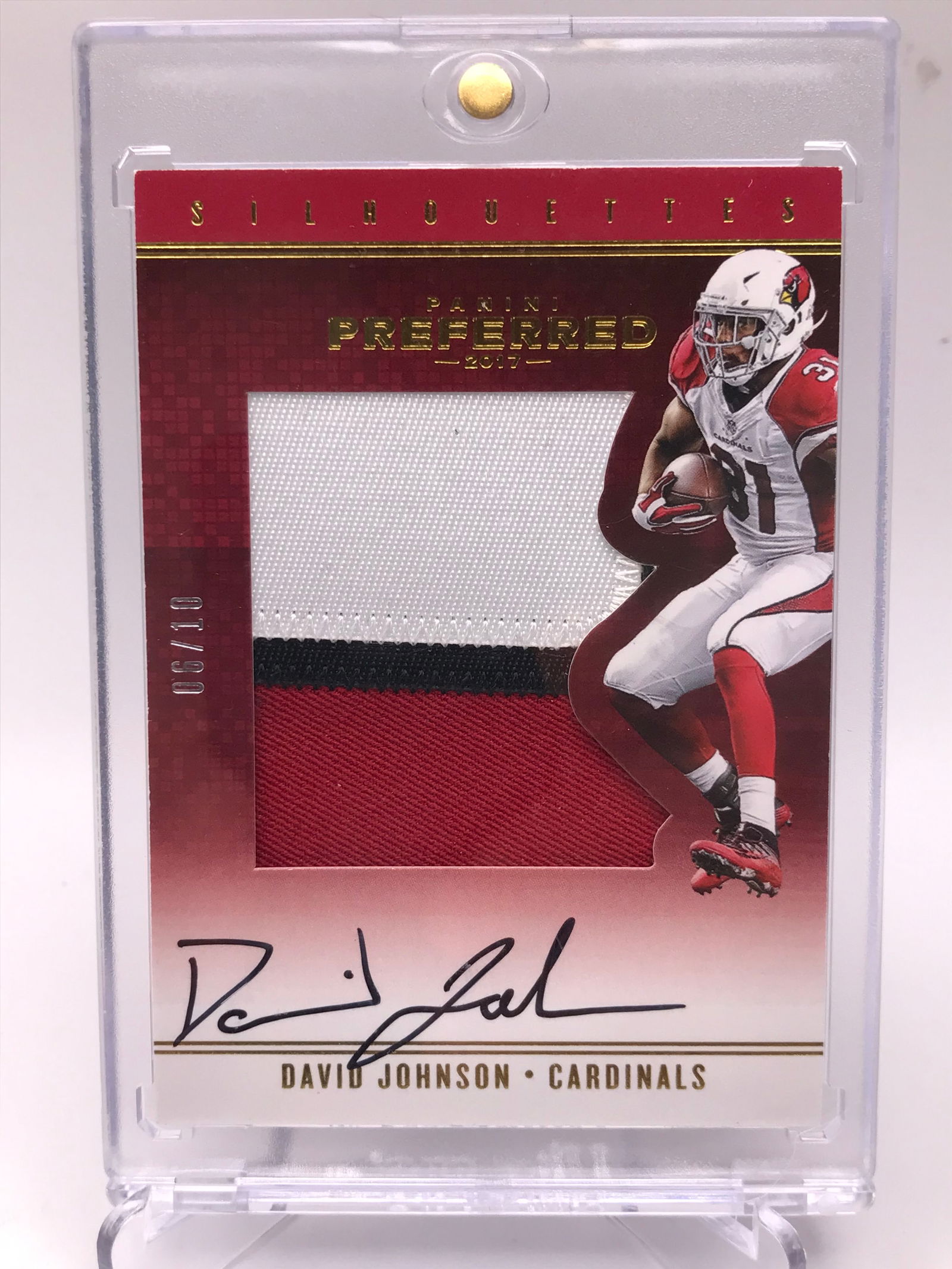 2017 PANINI #34 DAVID JOHNSON SIGNED PATCH CARD NUMBERED 06/10: Prices are in Canadian dollars
