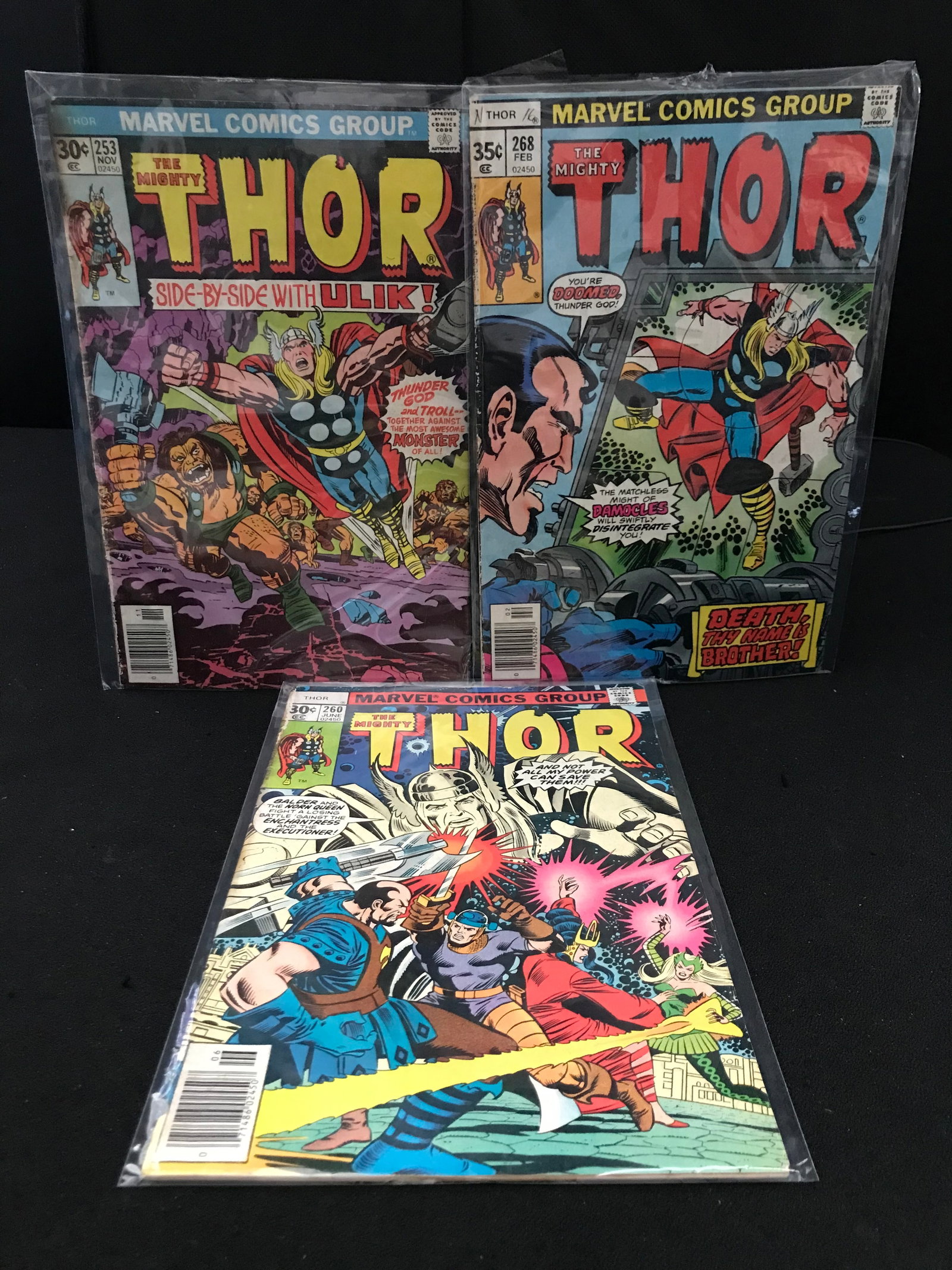 THE MIGHTY THOR # 253 AND #260 AND #268 (MARVEL COMICS): Prices are in Canadian dollars
