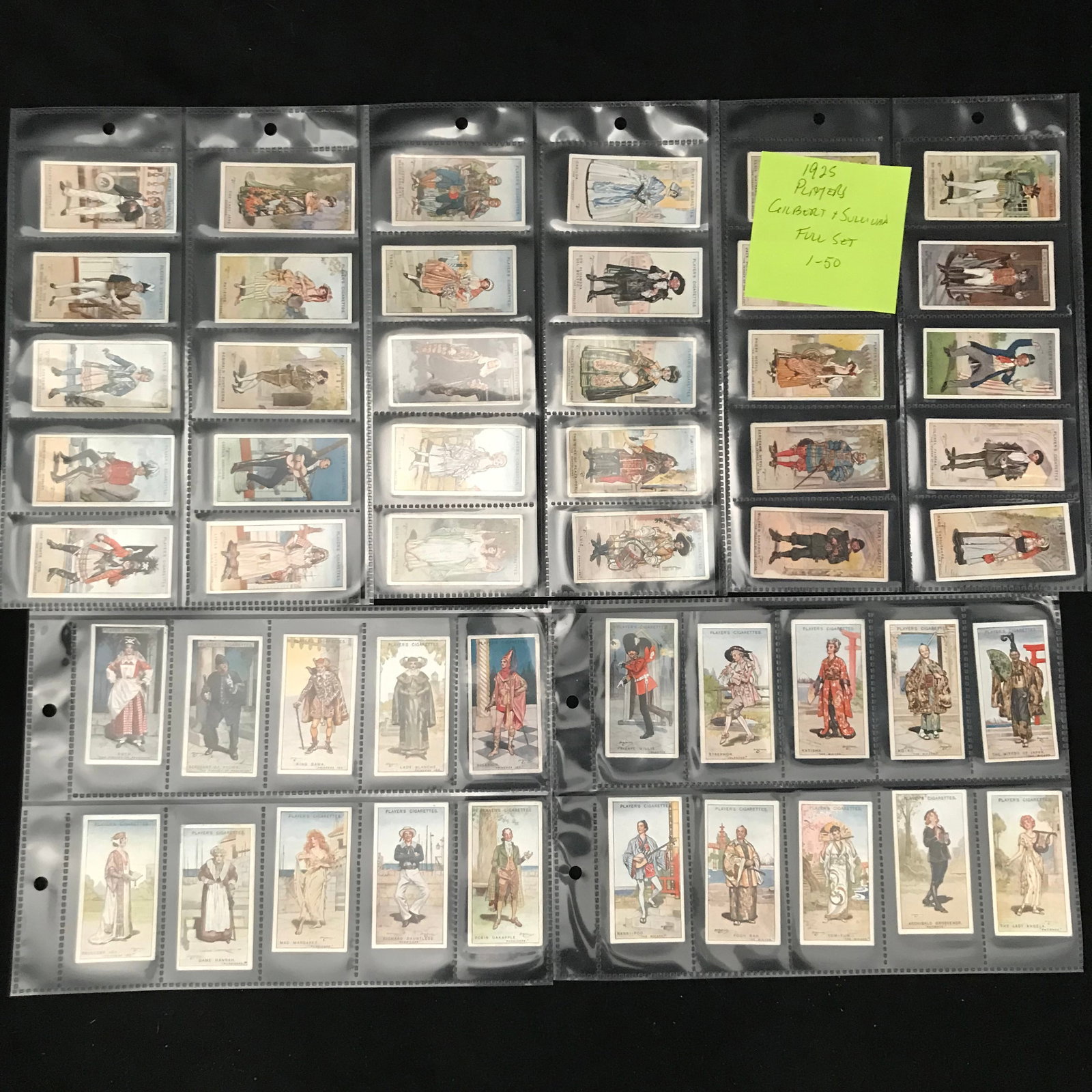 1925 PLAYERS GILBERT AND SULLIVAN CIGARETTE CARDS COMPLETE SET (1 of 1)