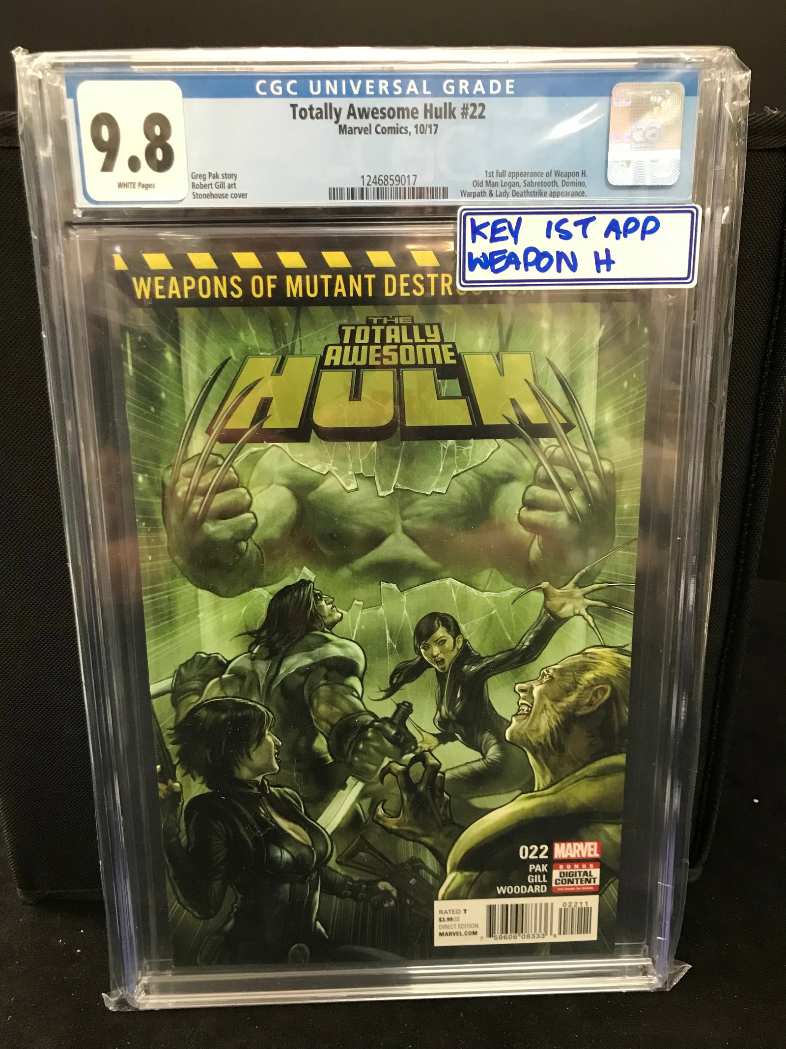 MARVEL COMICS TOTALLY AWESOME HULK NO.22 (IST APPEARANCE WEAPON H) CGC 9.8: Prices are in Canadian dollars