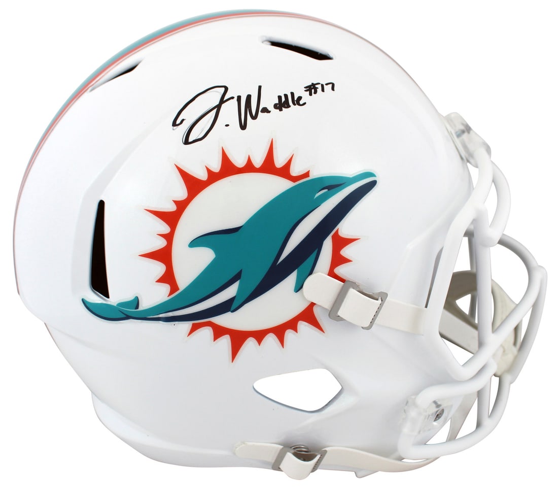 JALEN WADDLE SIGNED MIAMI DOLPHINS FULL SIZE HELMET (JSA COA) (1 of 3)