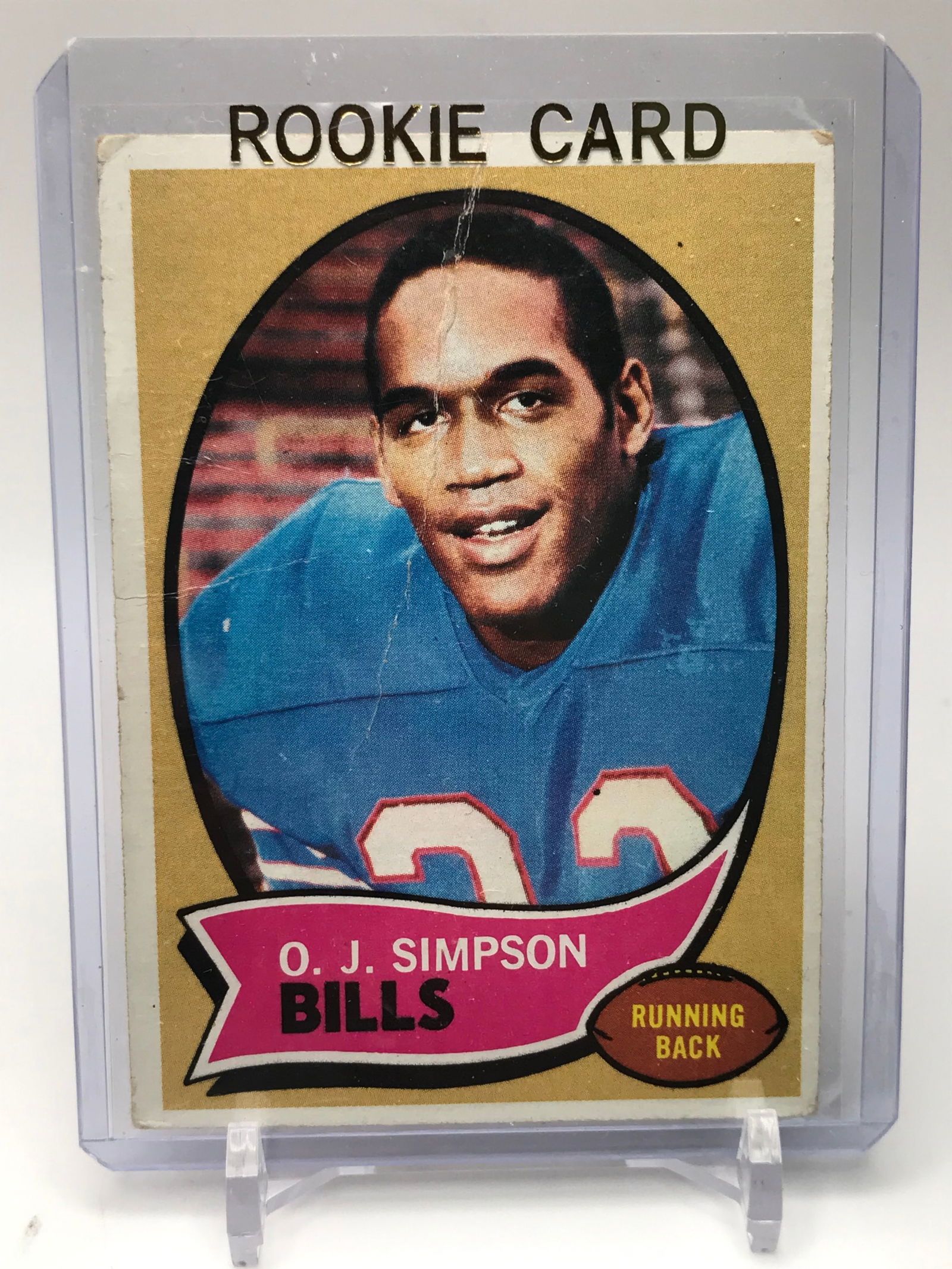 1970 TOPPS FOOTBALL O.J SIMPSON ROOKIE CARD (1 of 2)