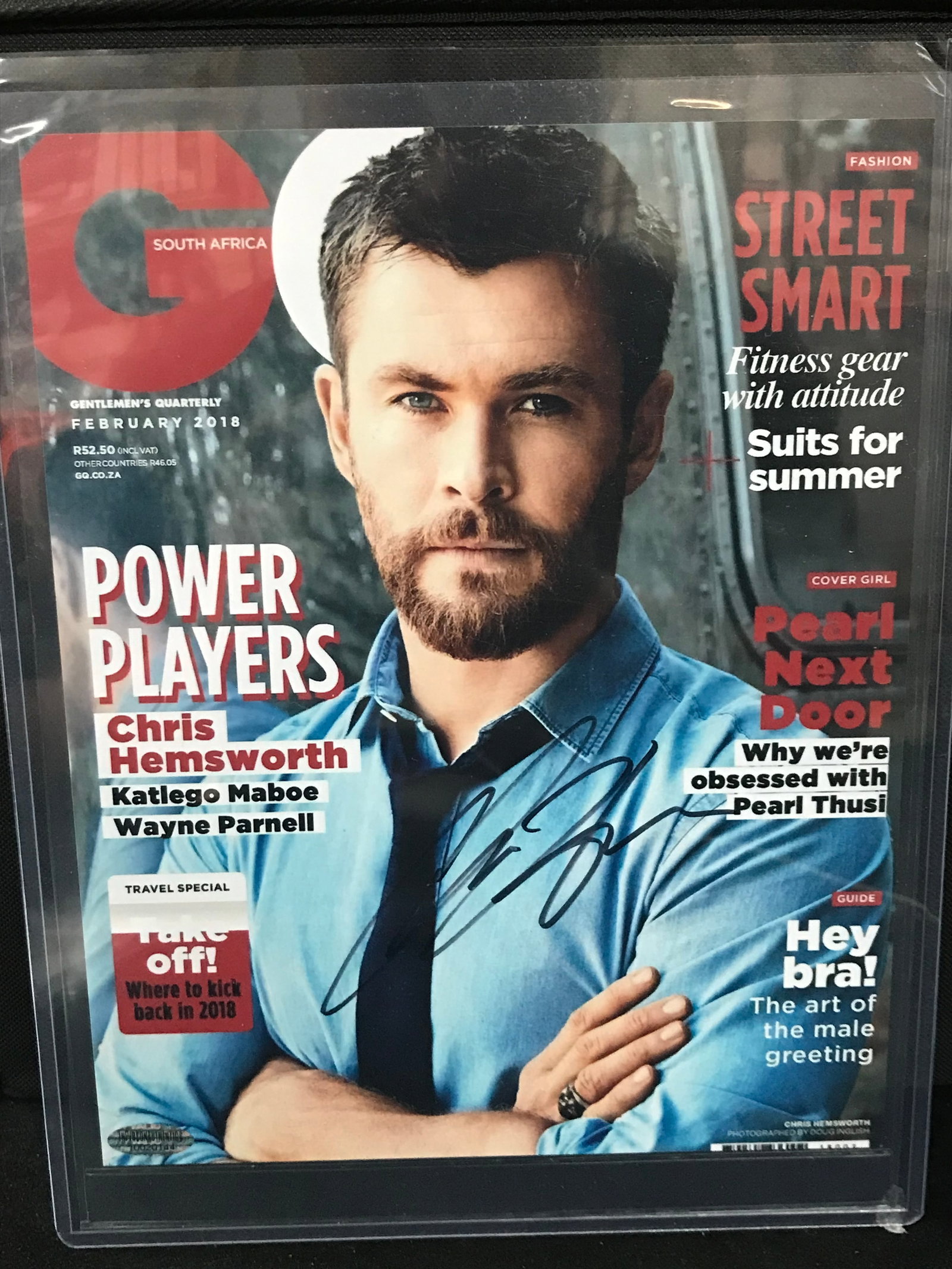 CHRIS HEMSWORTH SIGNED GQ MAGAZINE COVER (V1 COA): Prices are in Canadian Dollars
