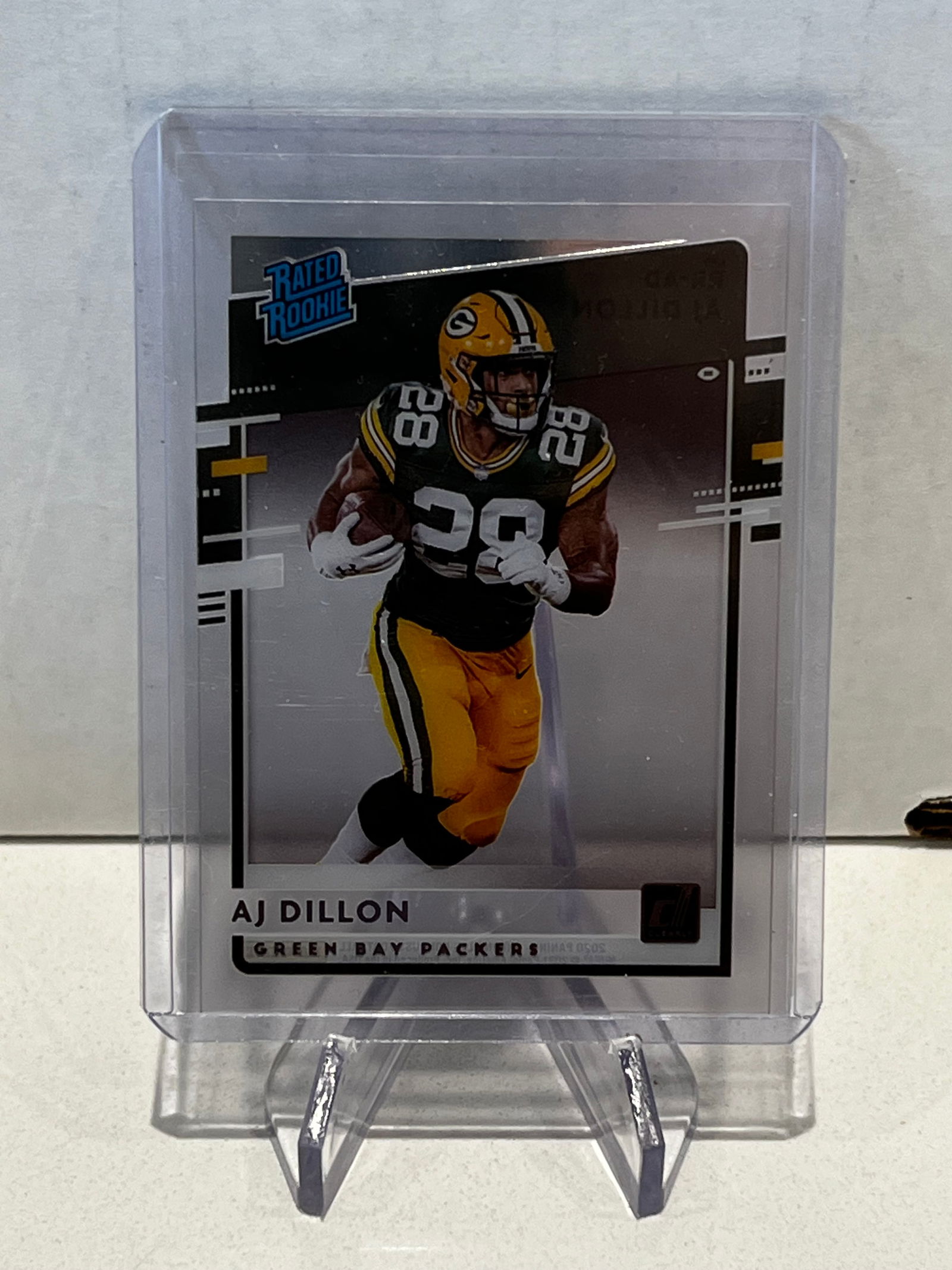 2020 PANINI CHRONICLES A.J DILLON CLEAR ROOKIE CARD (1 of 2)