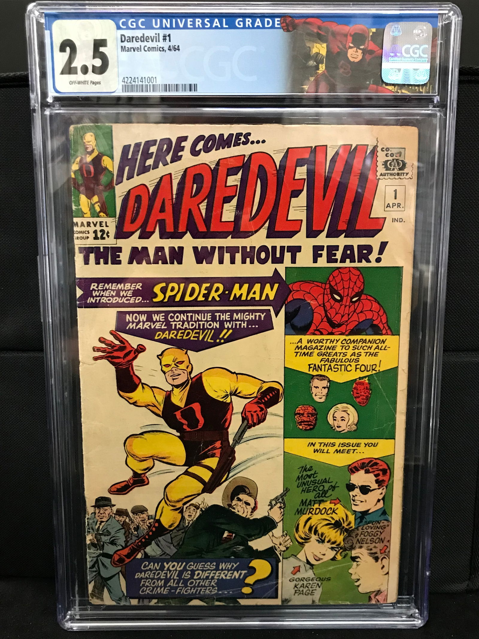 MARVEL COMICS NO.1 DAREDEVIL CGC GRADED 2.5 (1 of 1)