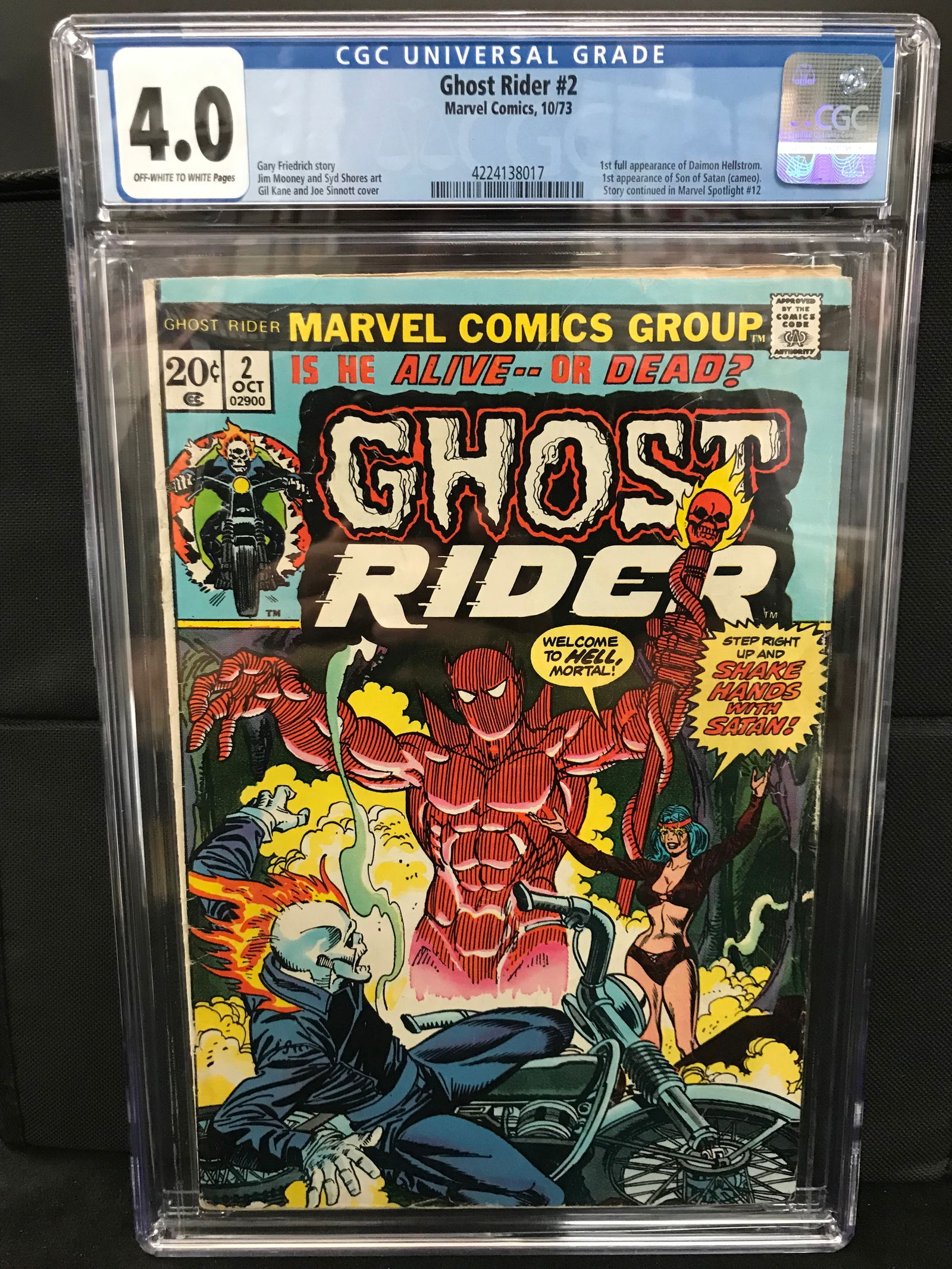 MARVEL COMICS NO.2 GHOST RIDER CGC GRADED 4.0 (1 of 1)