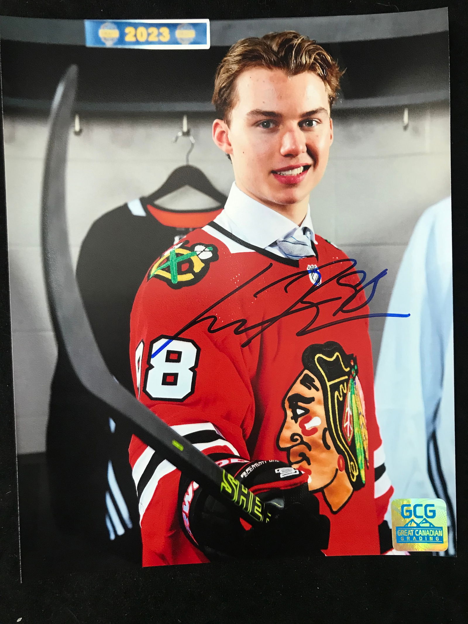 CONNOR BEDARD SIGNED CHICAGO BLACKHAWKS 8 X 10 (GCG HOLO): Prices are in Canadian Dollars
