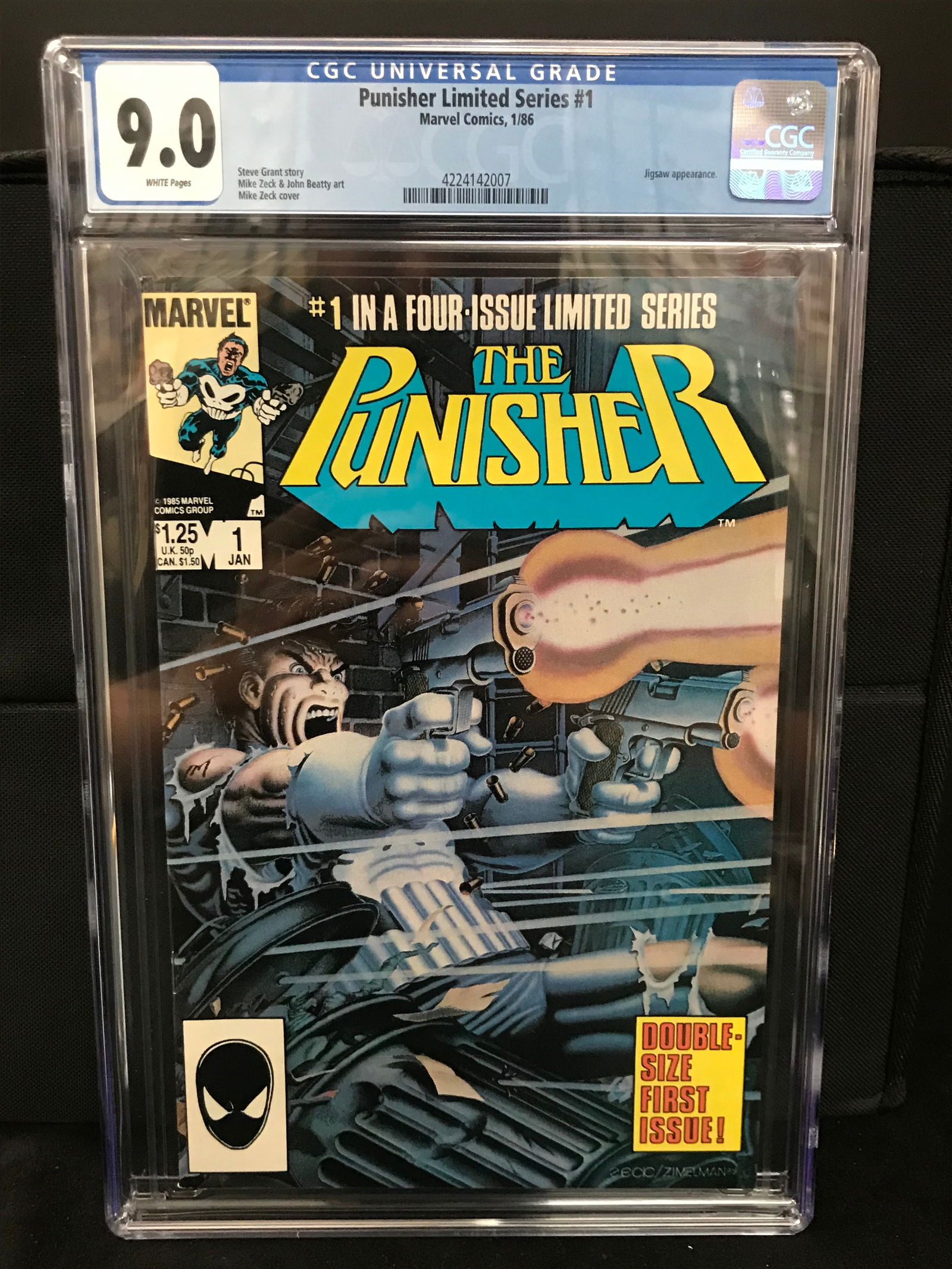 MARVEL COMICS NO.1 THE PUNISHER LIMITED SERIES CGC GRADED 9.0 (1 of 1)